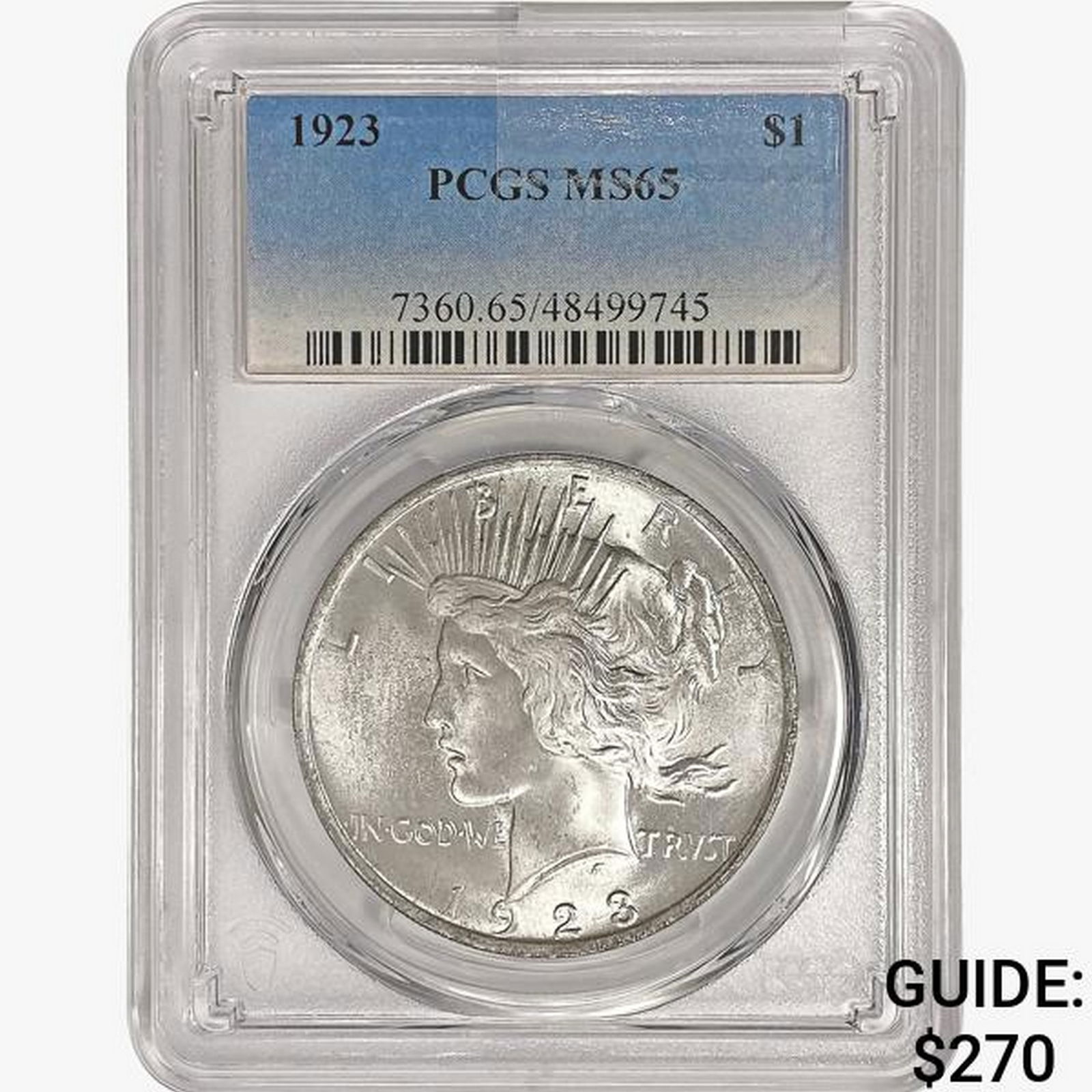 1923 Silver Peace Dollar PCGS MS65 (1 of 2)