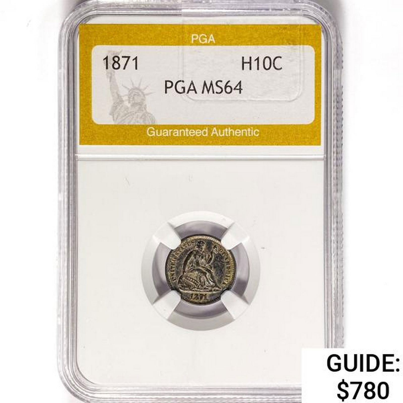 1871 Seated Liberty Half Dime PGA MS64 (1 of 2)