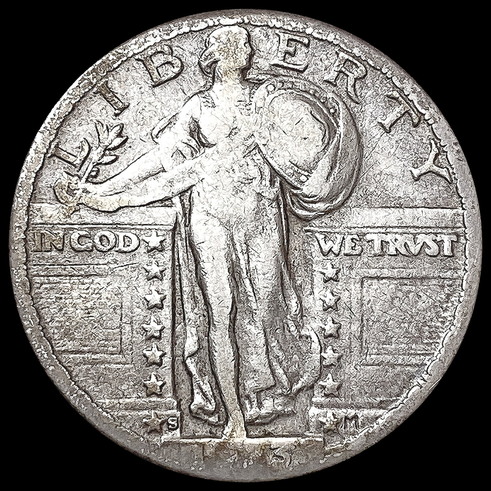1923-S Standing Liberty Quarter LIGHTLY CIRCULATED (1 of 2)
