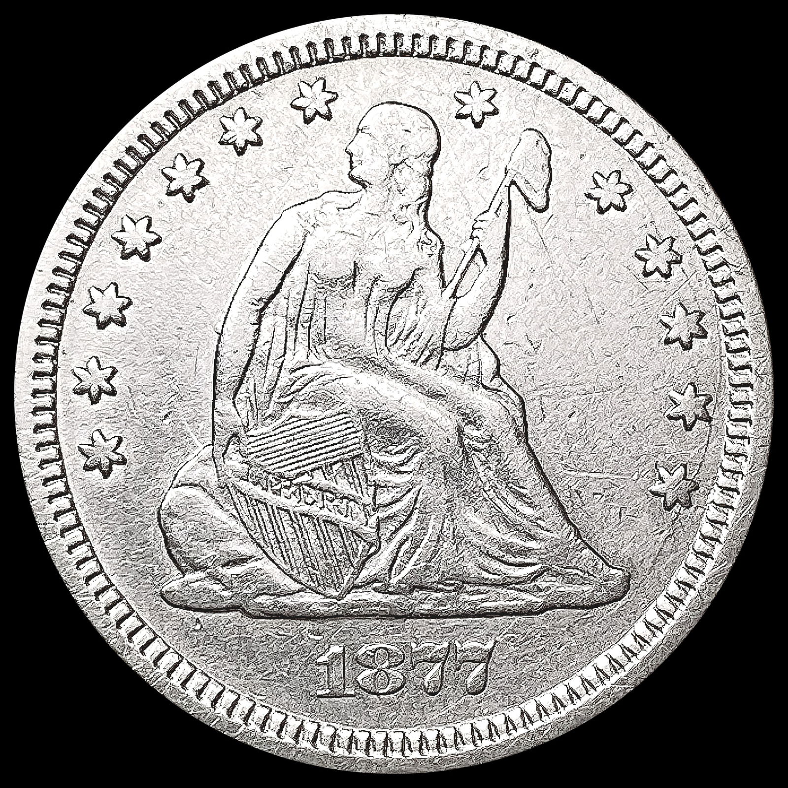 1877 Seated Liberty Quarter NEARLY UNCIRCULATED (1 of 2)