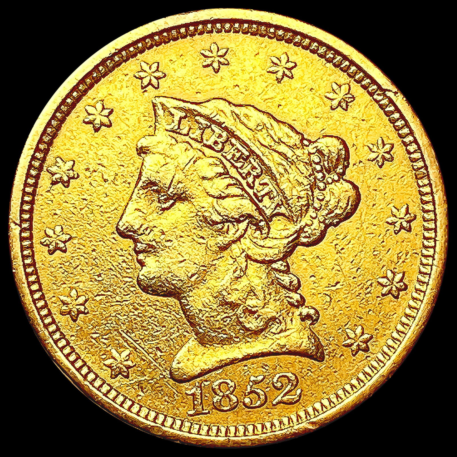 1852 $2.50 Gold Quarter Eagle CLOSELY UNCIRCULATED (1 of 2)