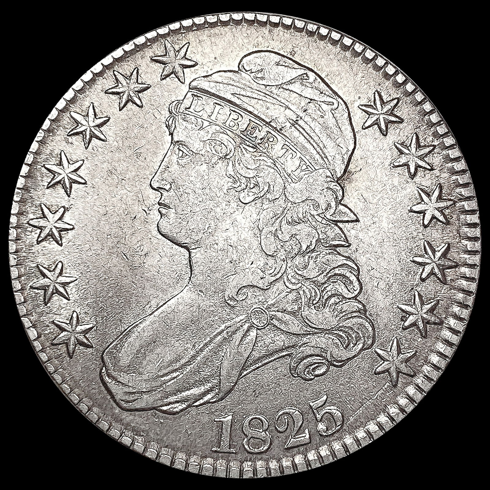 1825 Capped Bust Half Dollar CLOSELY UNCIRCULATED (1 of 2)