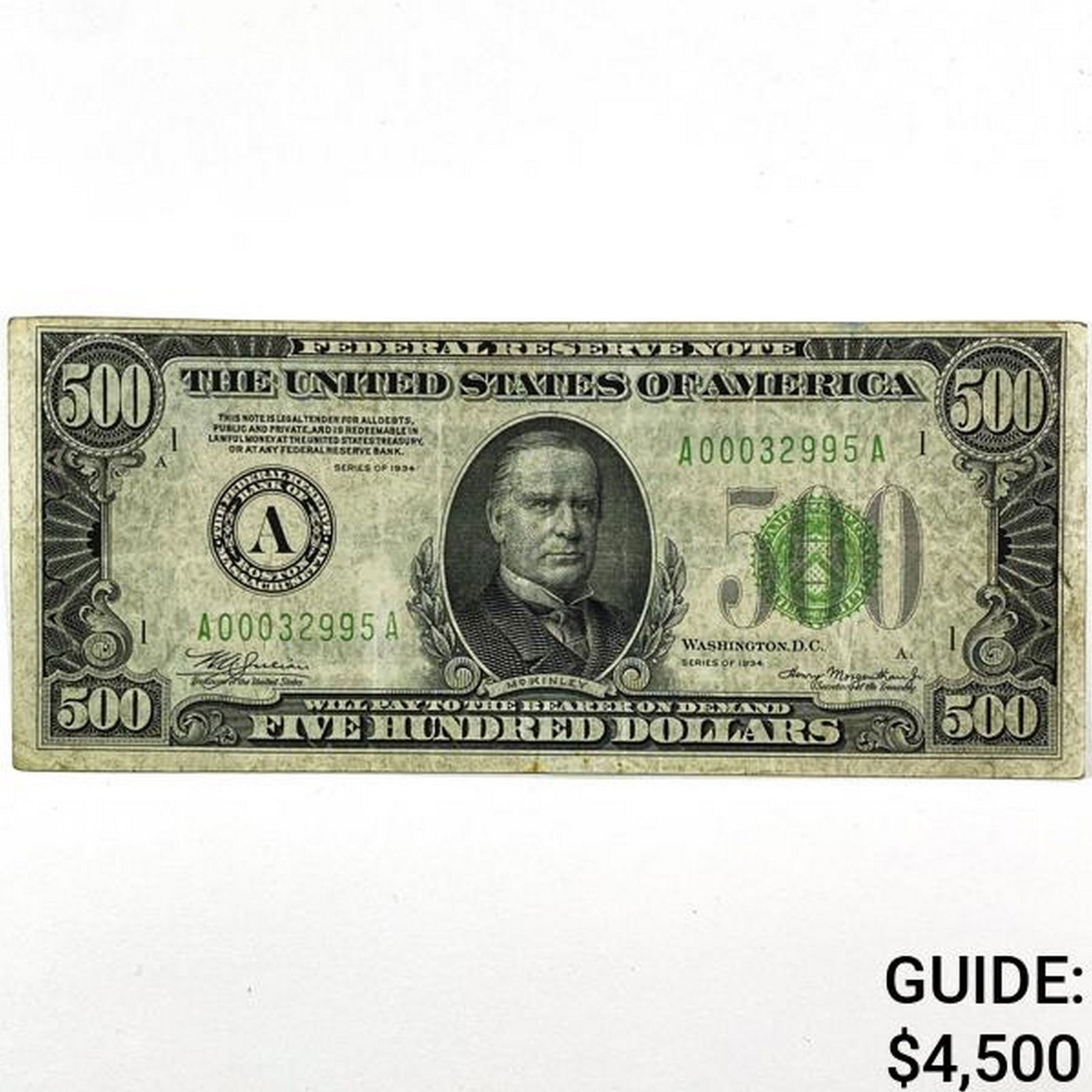 1934 $500 Fed. Reverve Note (1 of 2)