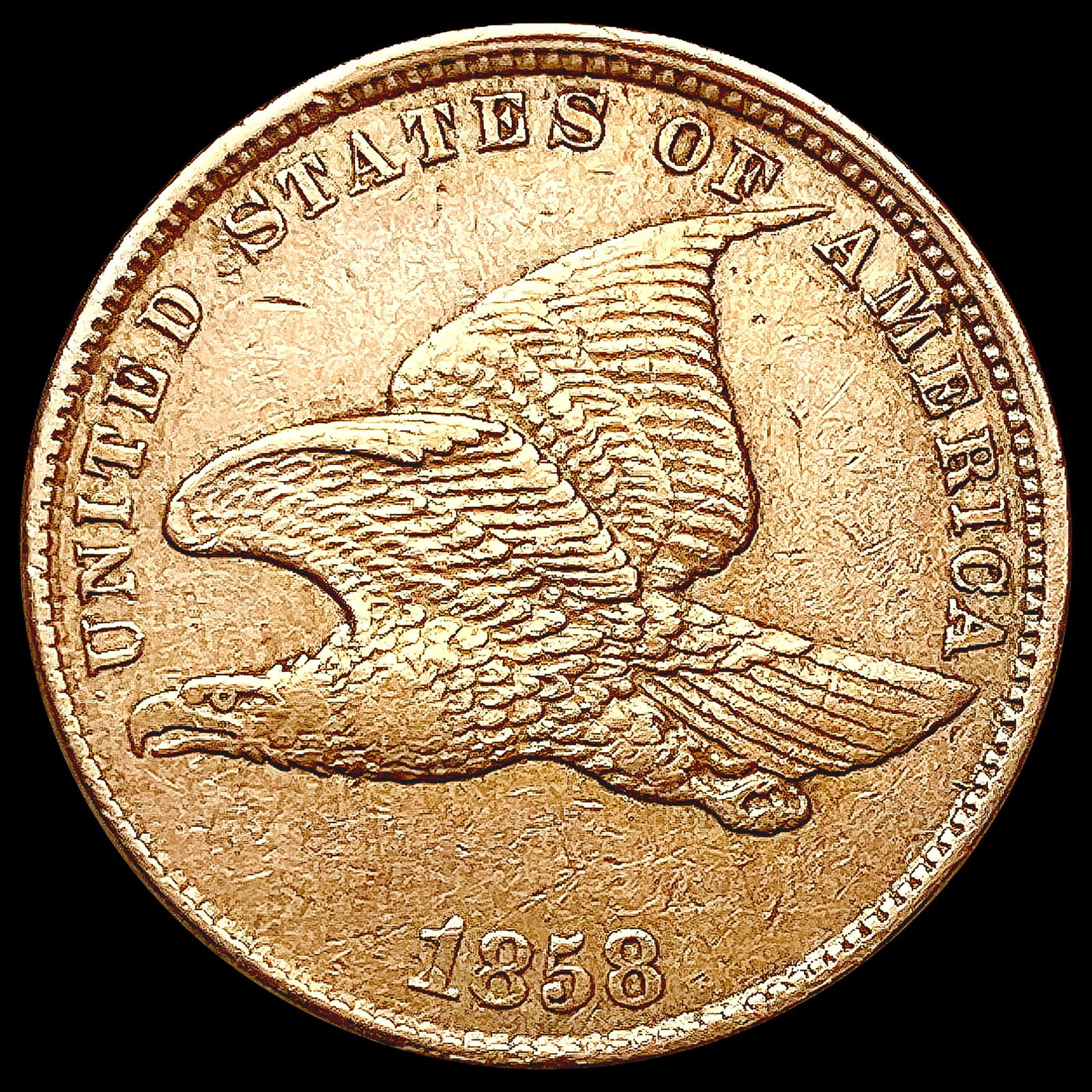 1858 Flying Eagle Cent CLOSELY UNCIRCULATED (1 of 2)