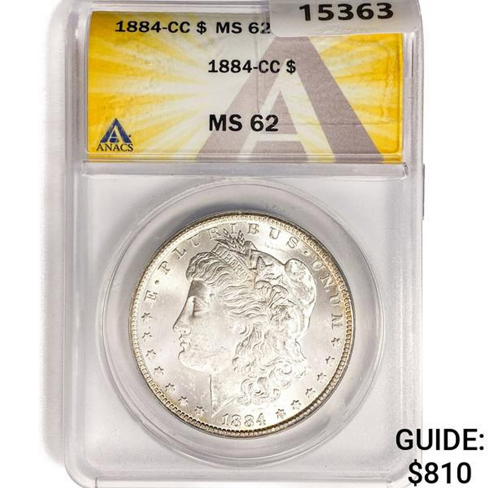 1884-CC Morgan Silver Dollar ANACS MS62: 1884-CC Morgan Silver Dollar ANACS MS62