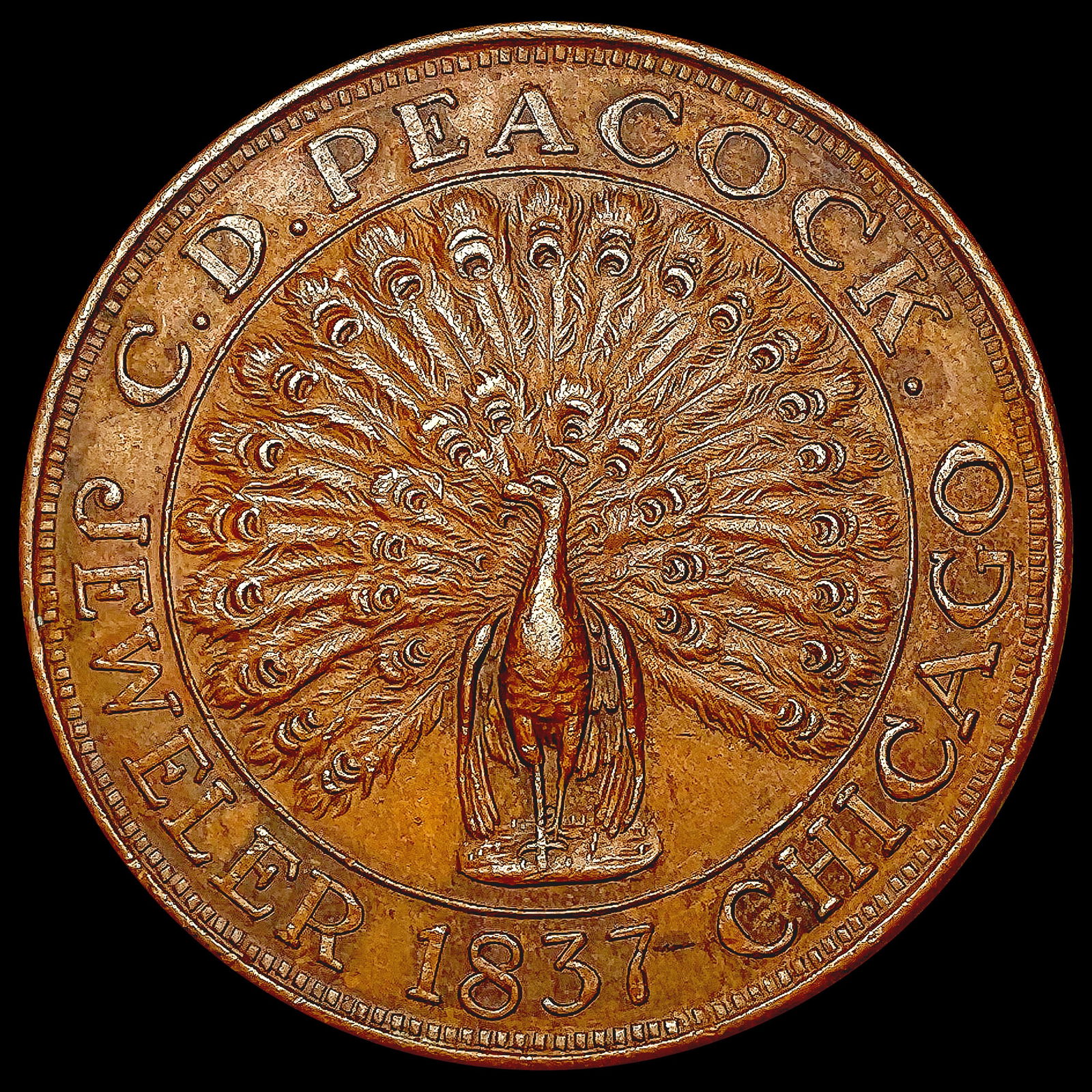 1837 C.D. Peacock Token UNCIRCULATED (1 of 2)
