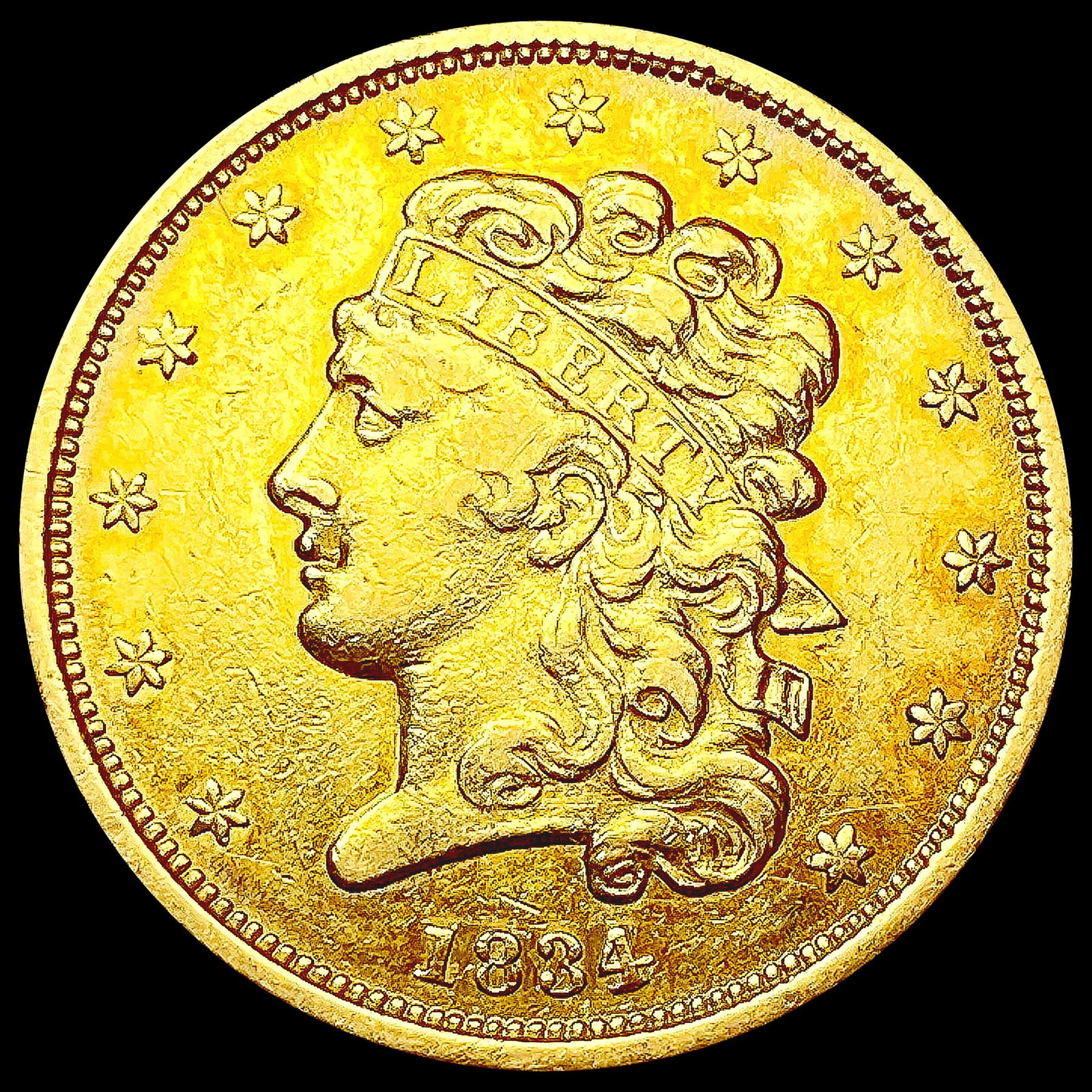 1834 $5 Gold Half Eagle CLOSELY UNCIRCULATED (1 of 2)