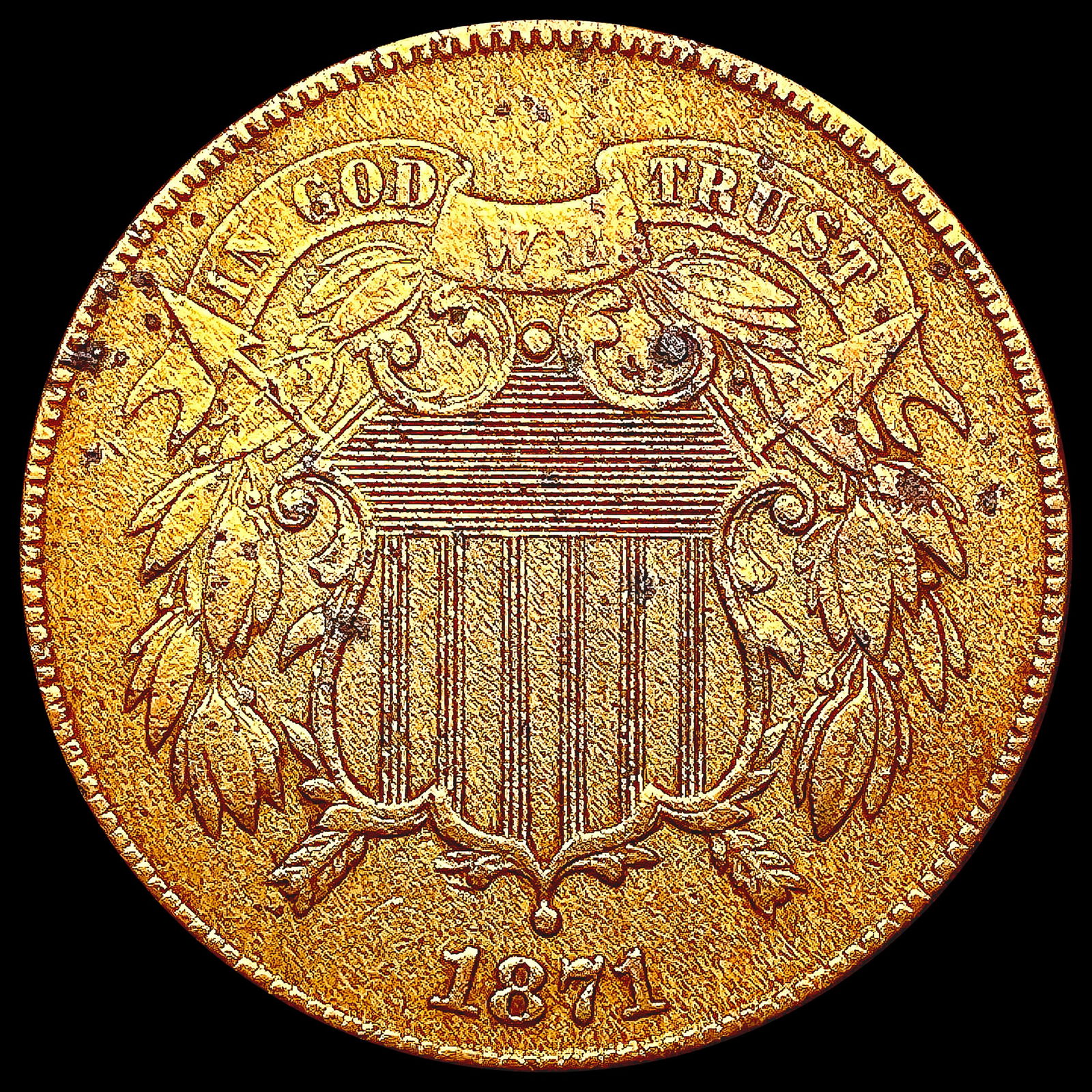 1871 Two Cent Piece CLOSELY UNCIRCULATED (1 of 2)