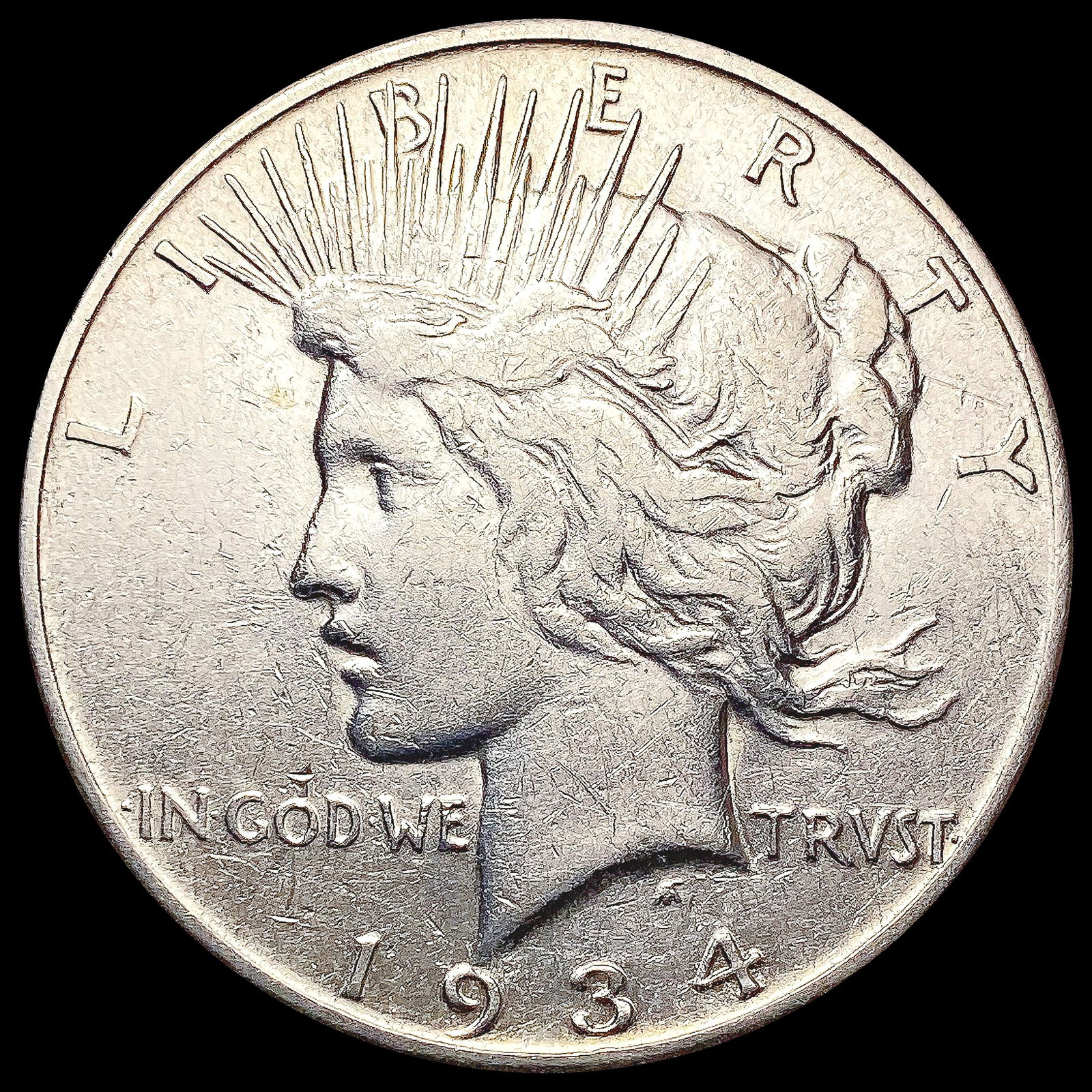 1934-S Silver Peace Dollar NEARLY UNCIRCULATED (1 of 2)