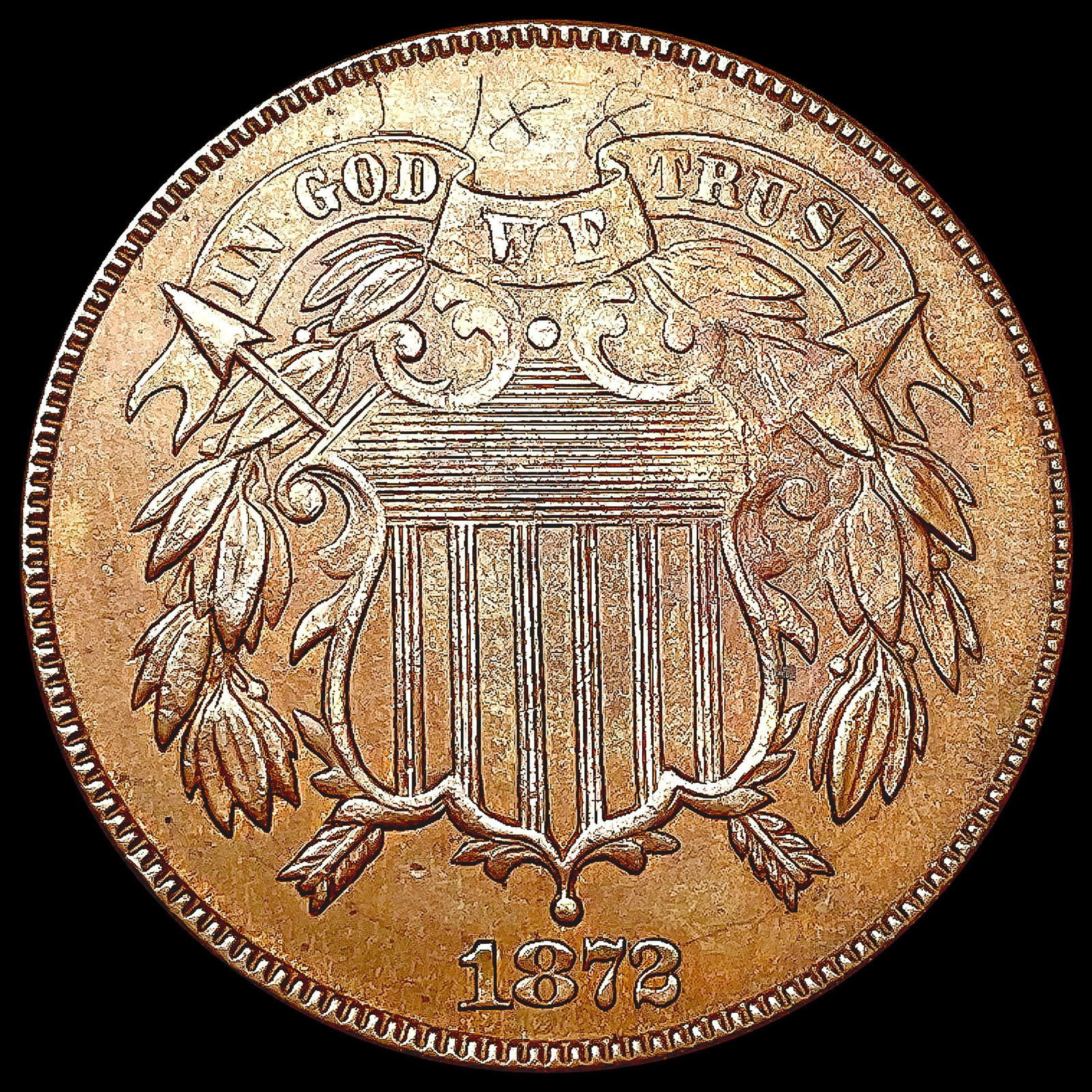 1872 Two Cent Piece CLOSELY UNCIRCULATED (1 of 2)