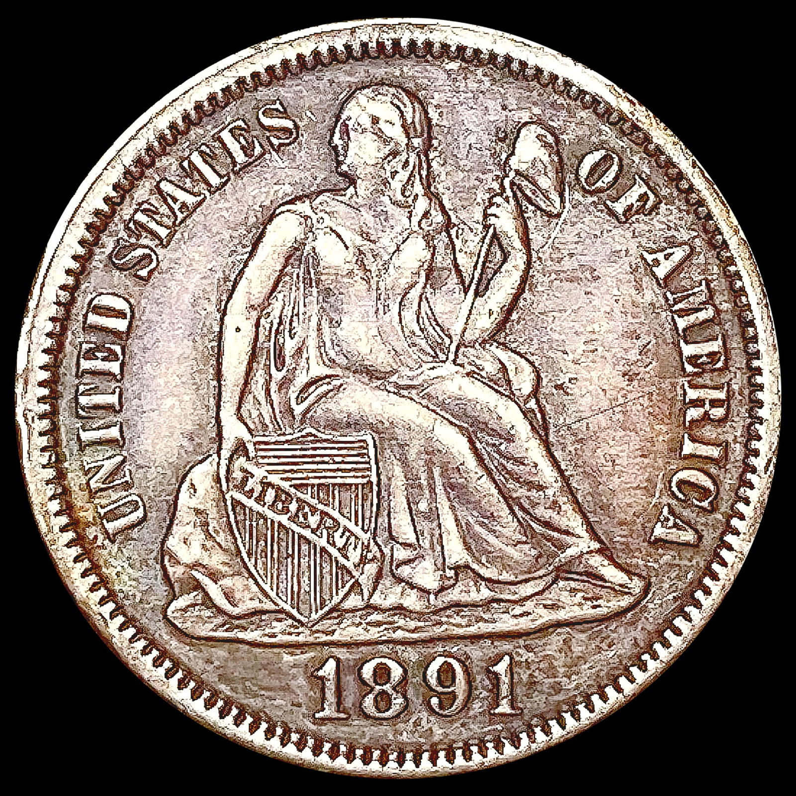 1891 Seated Liberty Dime CLOSELY UNCIRCULATED (1 of 2)