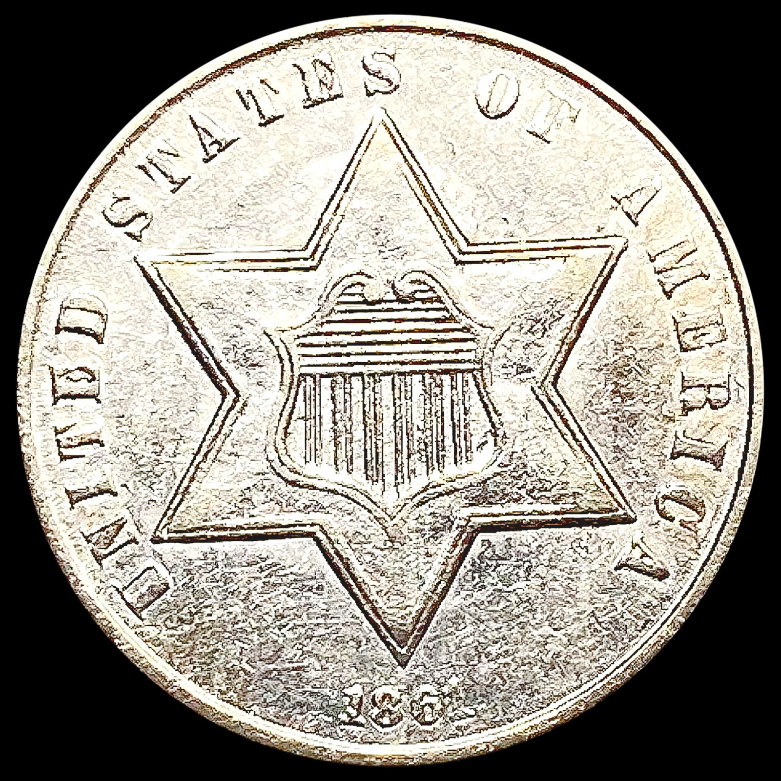 1861 Silver Three Cent CHOICE AU (1 of 2)