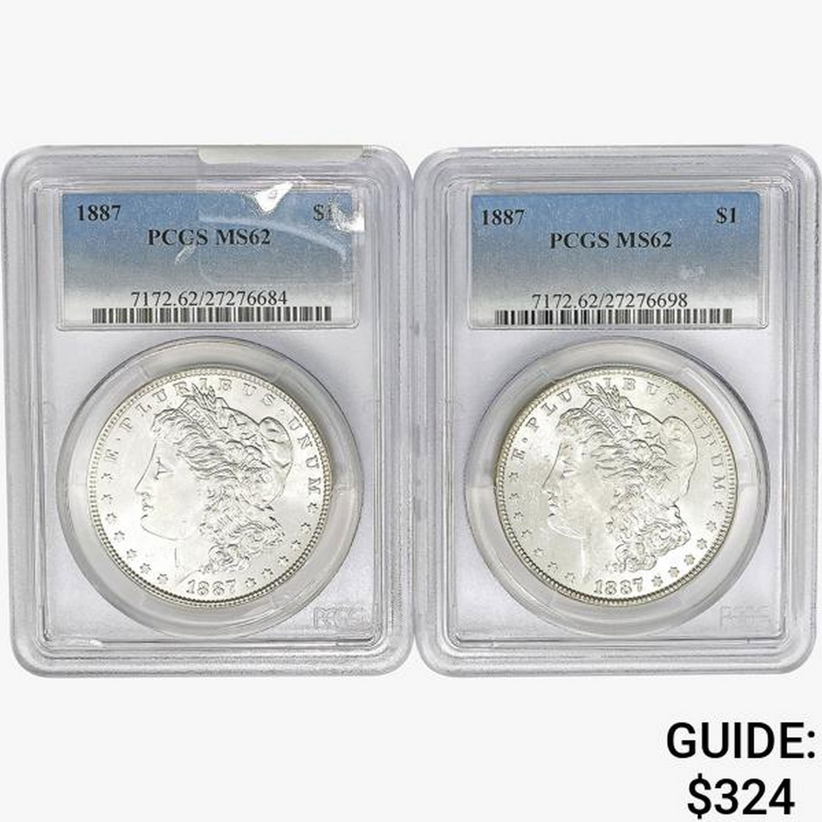 1887 [2] Morgan Silver Dollar PCGS MS62 (1 of 2)