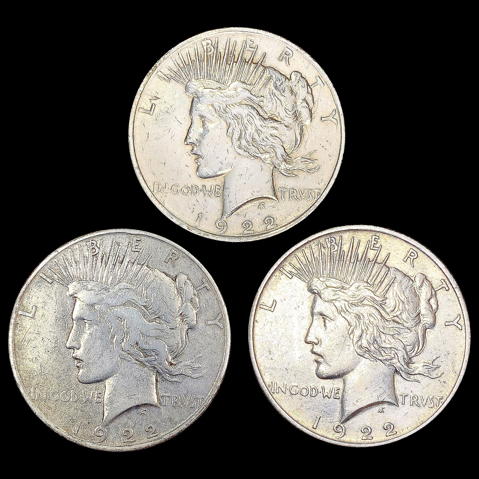 [3] 1922 PDS Peace Silver Dollars HIGH GRADE (1 of 2)