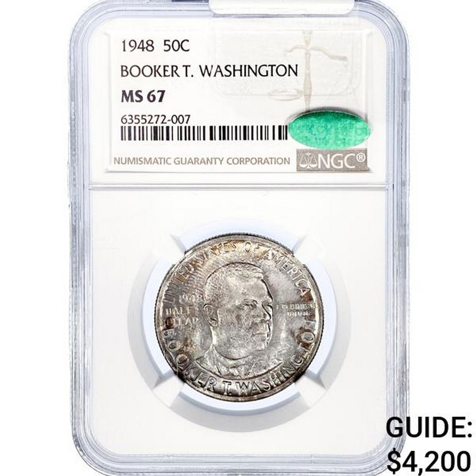 1948 CAC Booker T Half Dollar NGC MS67 (1 of 2)