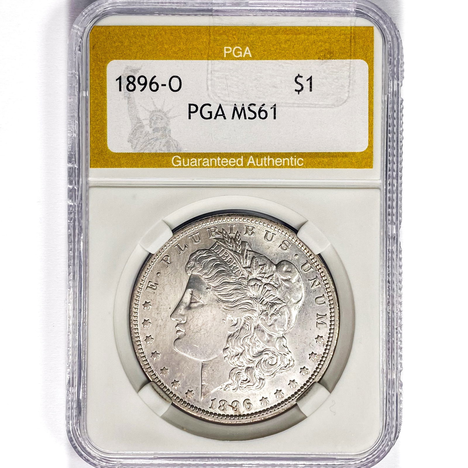 1896-O Morgan Silver Dollar PGA MS61 (1 of 2)
