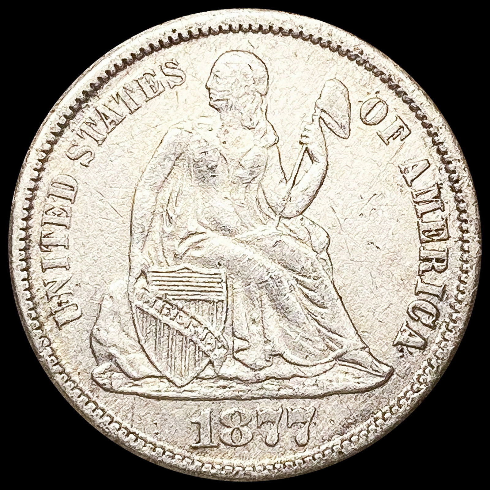 1877 Seated Liberty Dime CLOSELY UNCIRCULATED (1 of 2)