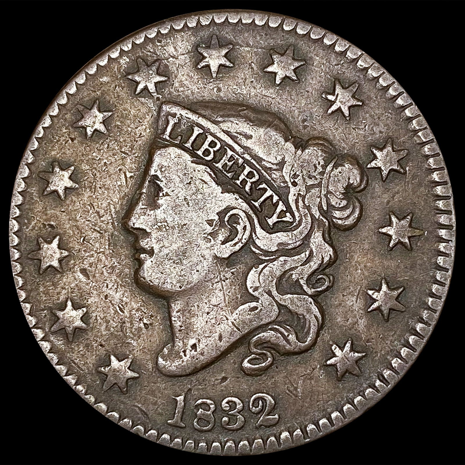 1832 Coronet Head Large Cent NICELY CIRCULATED (1 of 2)