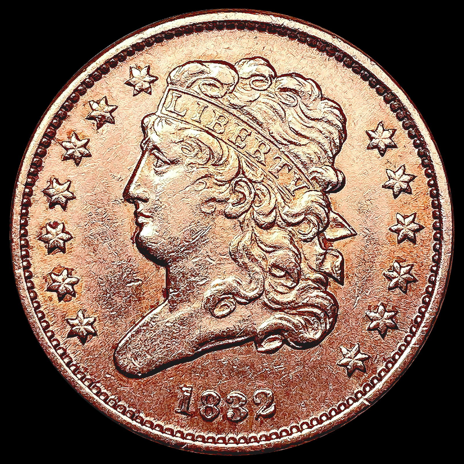 1832 RED Classic Head Half Cent Piece CHOICE AU (1 of 2)