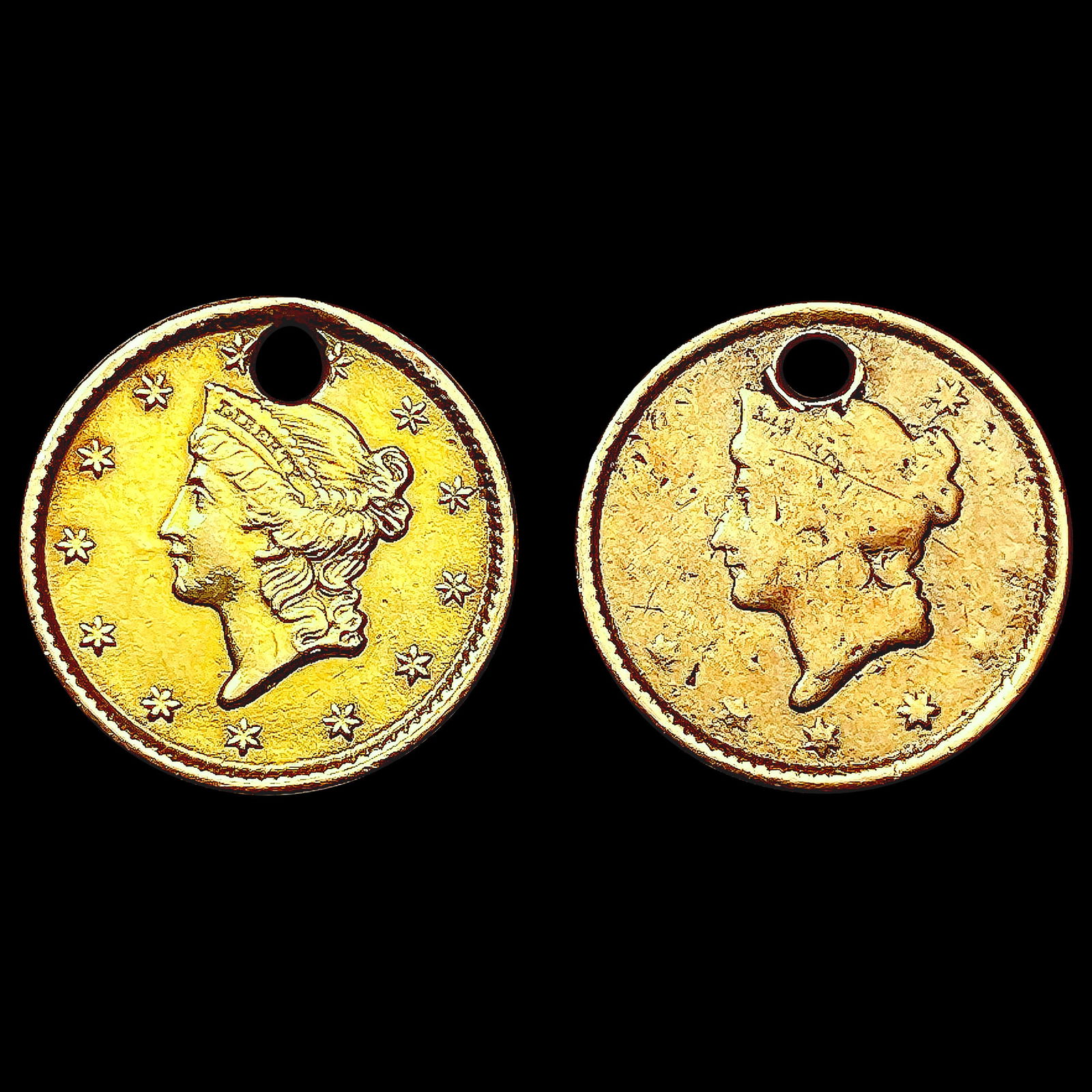 [2] 1853 Rare Gold Dollars Lightly Circulated Auction