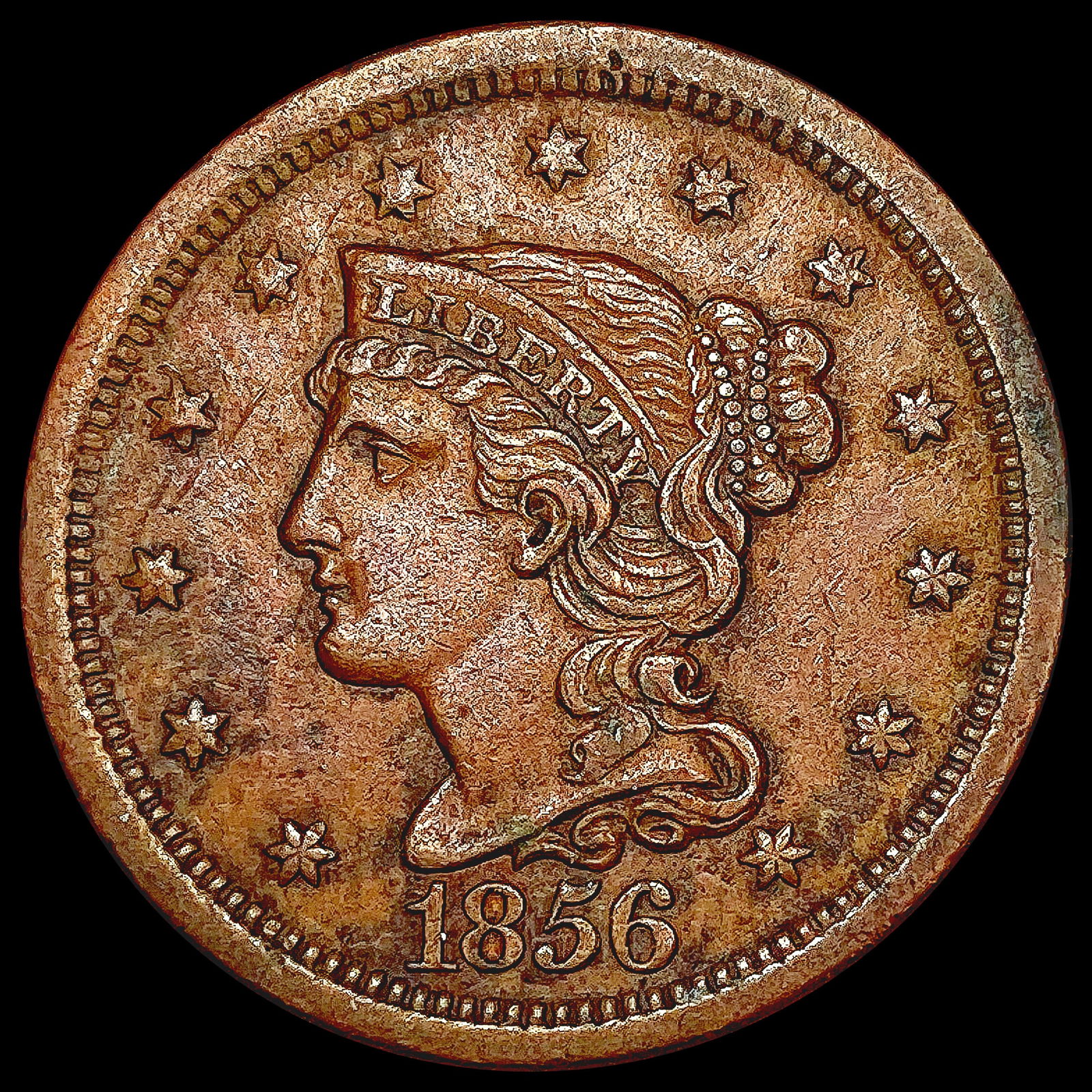 1856 Braided Hair Large Cent CLOSELY UNCIRCULATED (1 of 2)