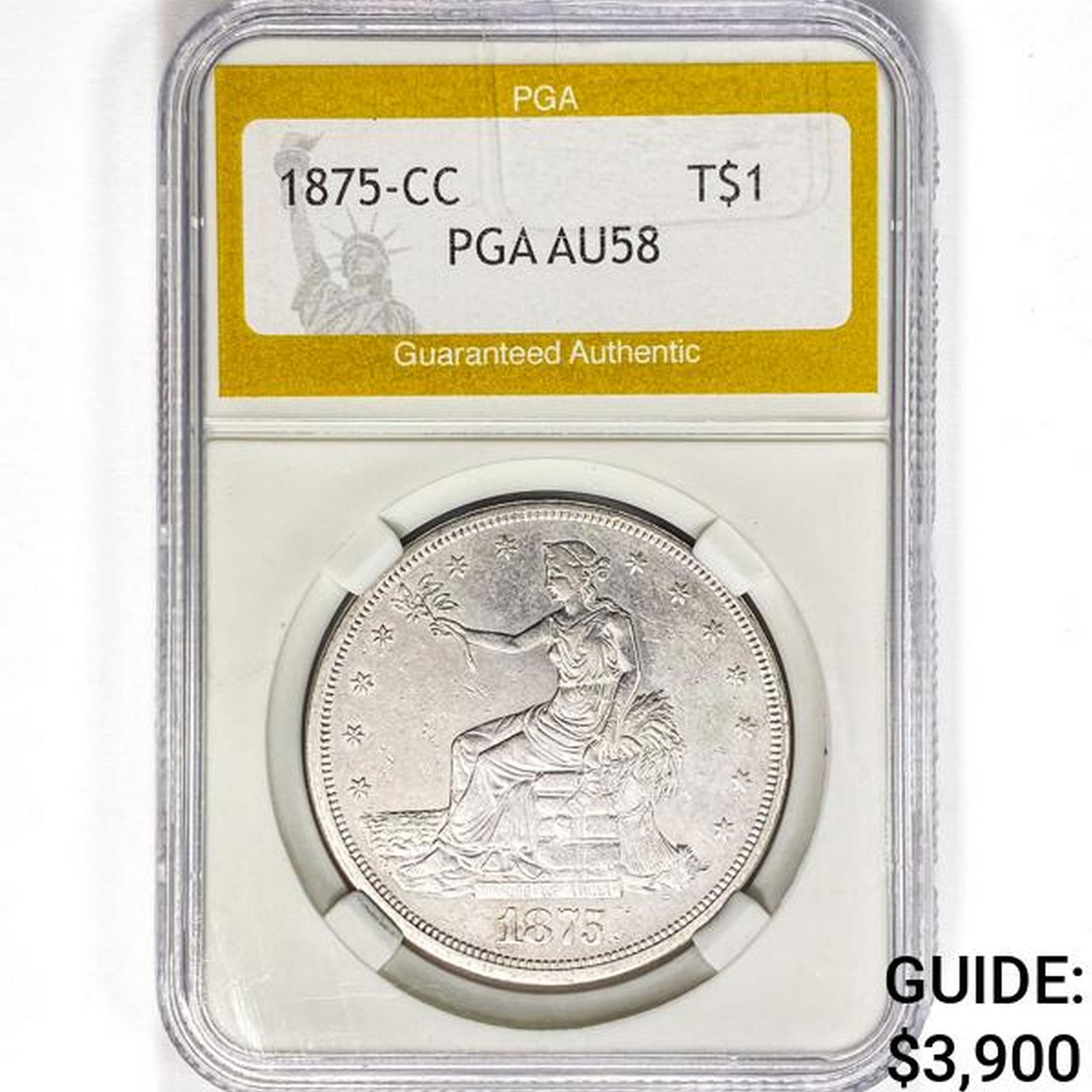 1875-CC Silver Trade Dollar PGA AU58 (1 of 2)