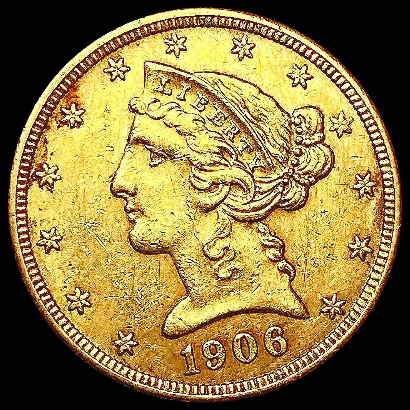 1906-D $5 Gold Half Eagle CLOSELY UNCIRCULATED (1 of 2)