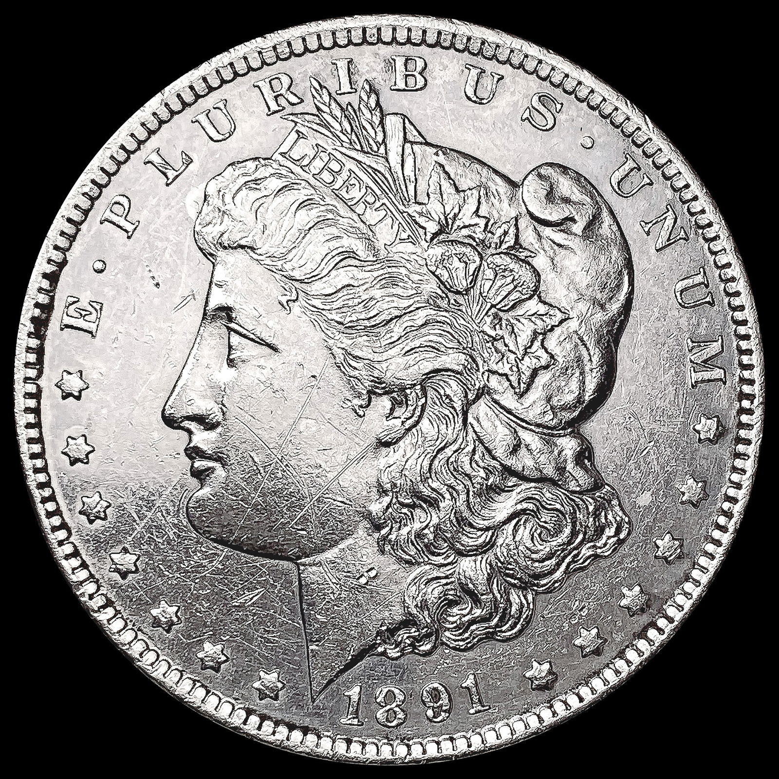 1891-CC Morgan Silver Dollar NEARLY UNCIRCULATED (1 of 2)