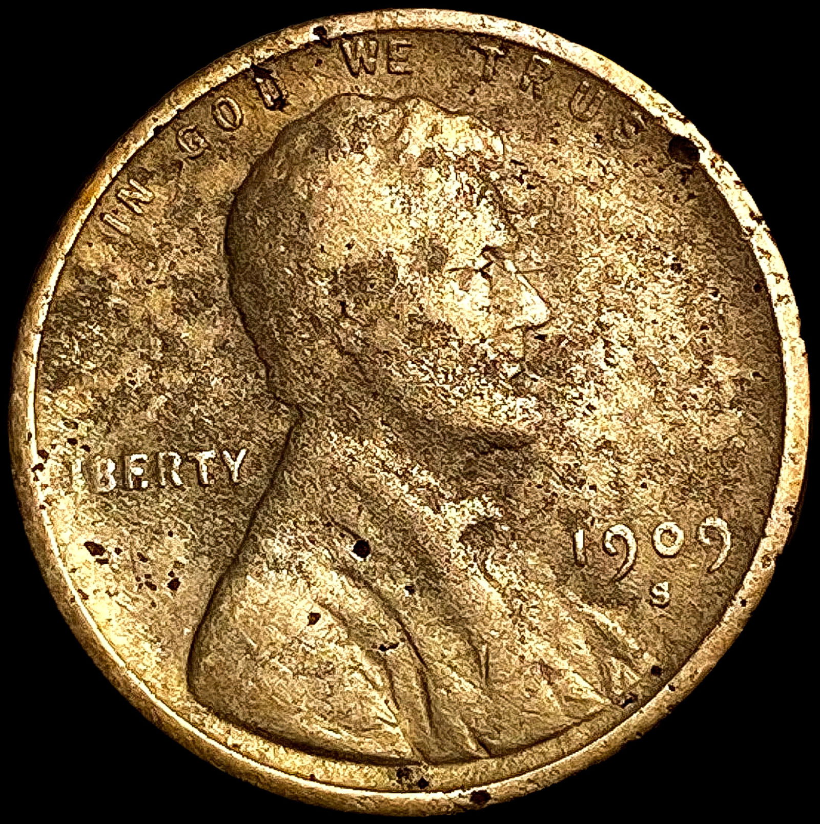 1909-S Wheat Cent NICELY CIRCULATED (1 of 2)