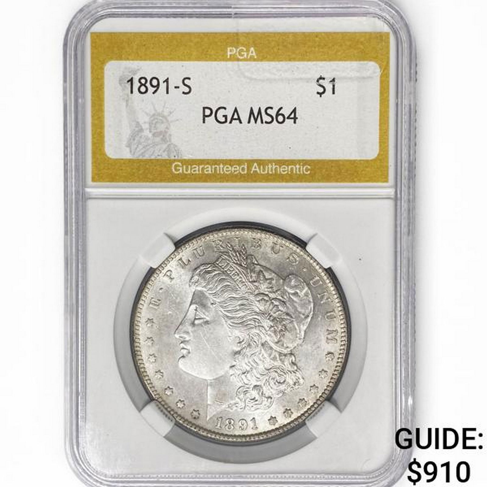 1891-S Morgan Silver Dollar PGA MS64 (1 of 2)