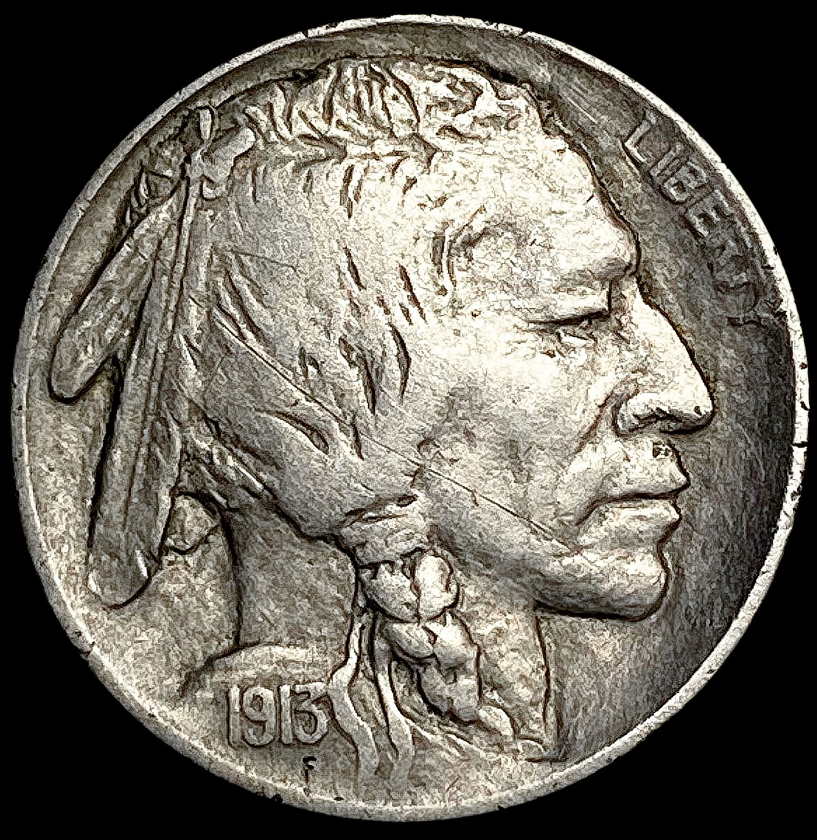 1913-S Buffalo Nickel CLOSELY UNCIRCULATED (1 of 2)