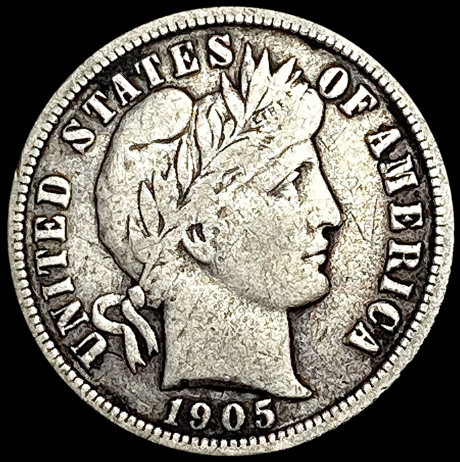 1905-O Barber Dime NICELY CIRCULATED (1 of 2)