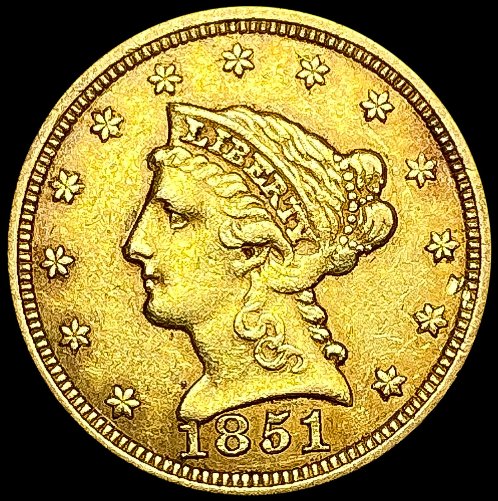 1851 $2.50 Gold Quarter Eagle LIGHTLY CIRCULATED (1 of 2)