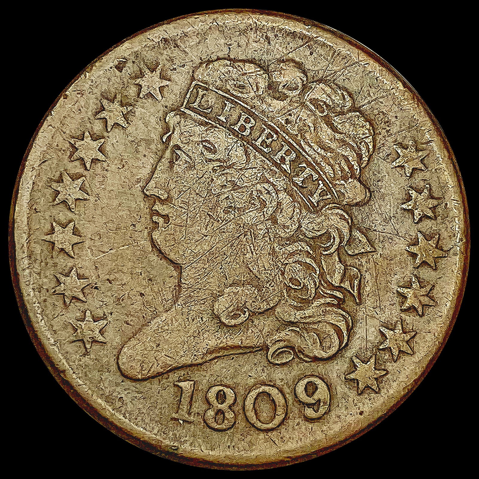 1809 / 8 Classic Head Half Cent NICELY CIRCULATED (1 of 2)