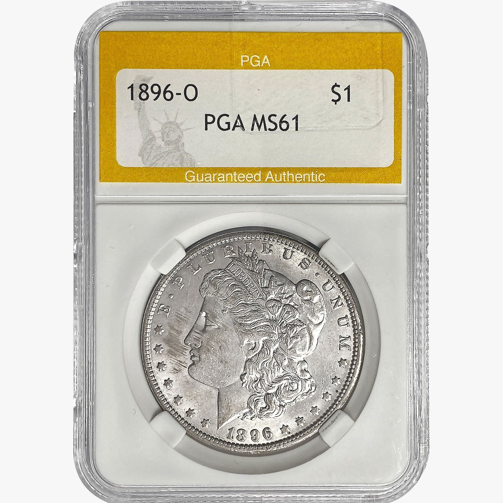 1896-O Morgan Silver Dollar PGA MS61 (1 of 2)