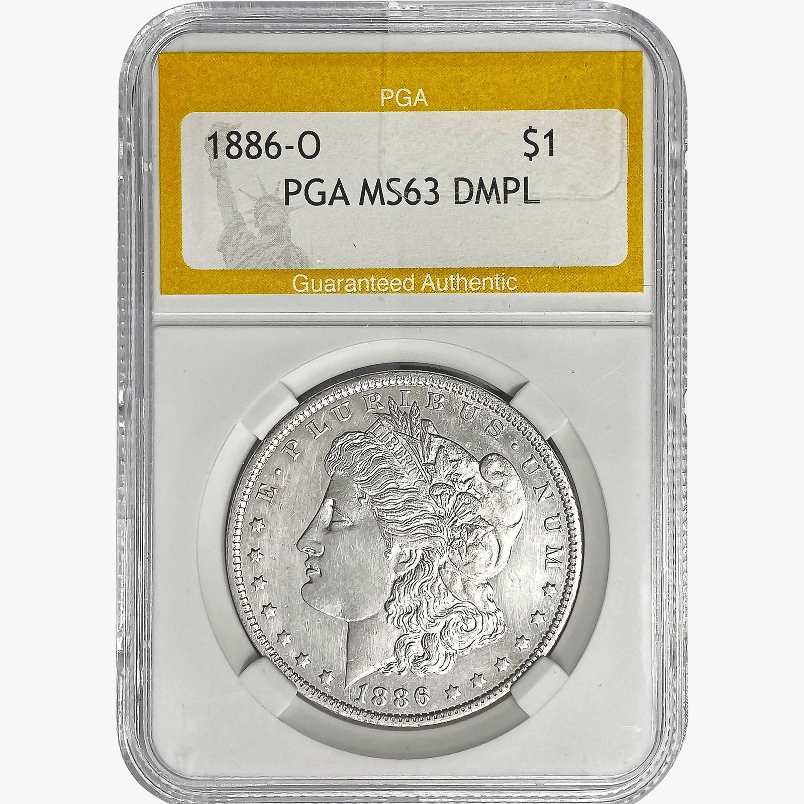 1886-O Morgan Silver Dollar PGA MS63 DMPL (1 of 2)