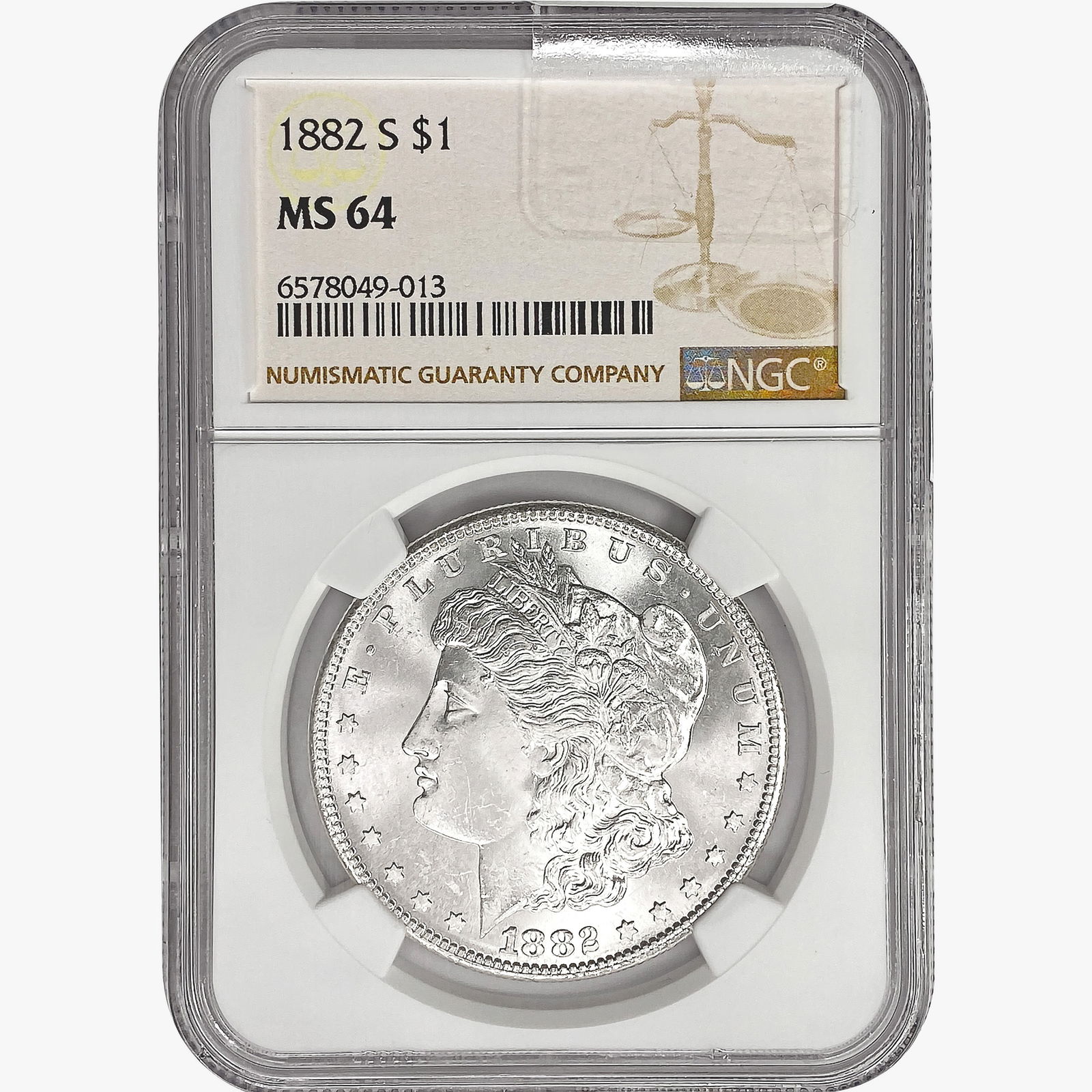1882-S Morgan Silver Dollar NGC MS64 (1 of 2)