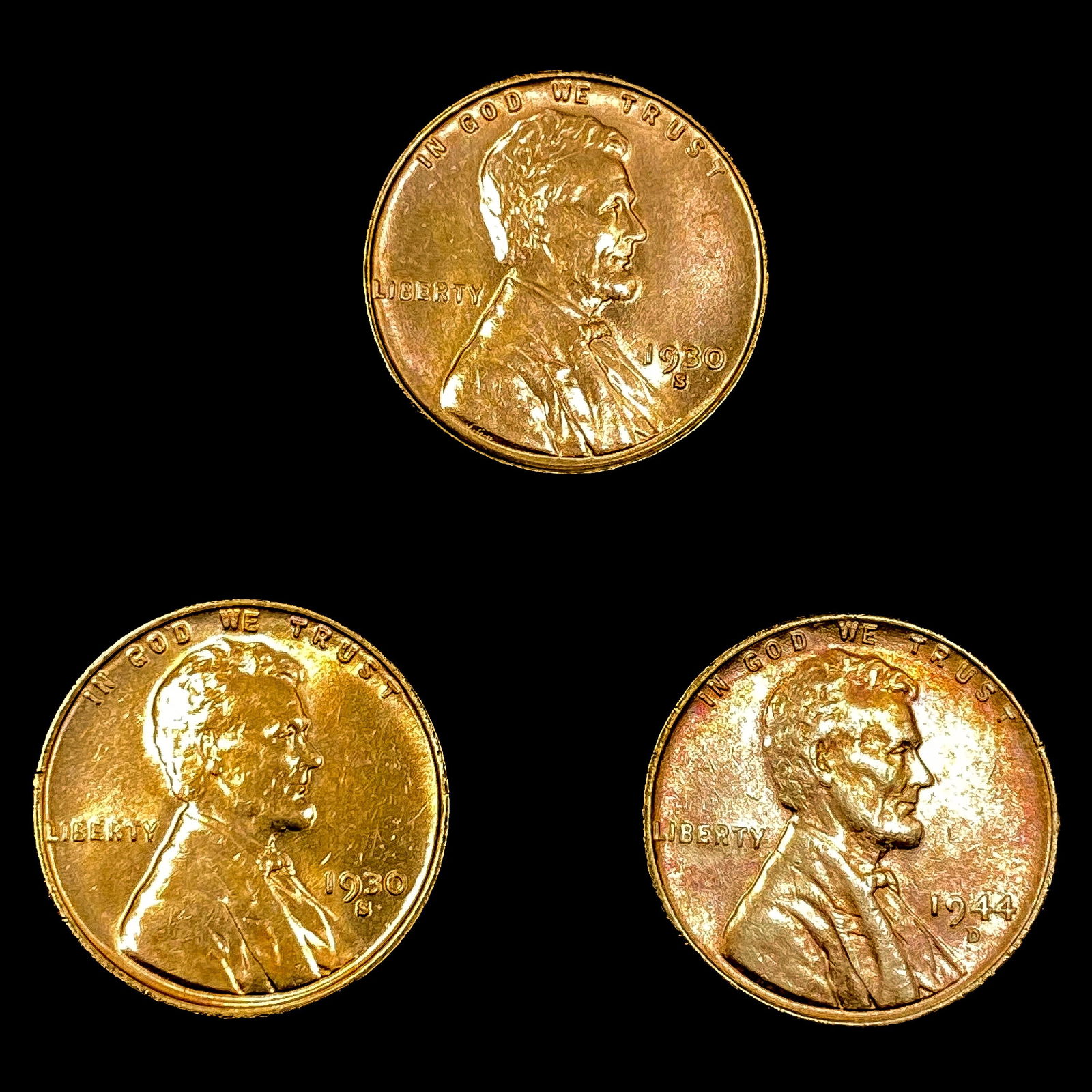 [3] US Wheat Cents [[2] 1930-S, 1944-D/D] HIGH GRA (1 of 2)