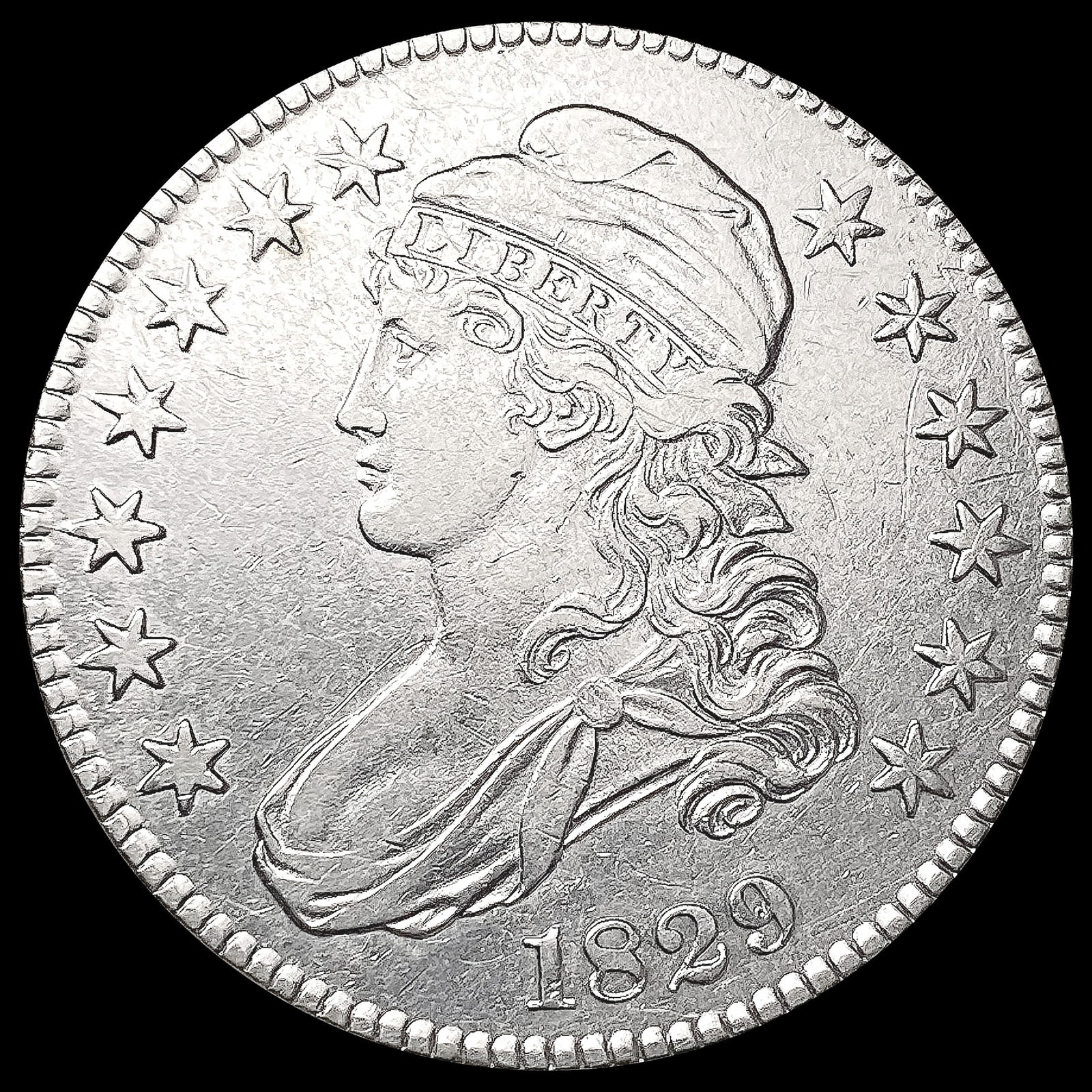 1829 Capped Bust Half Dollar CLOSELY UNCIRCULATED (1 of 2)