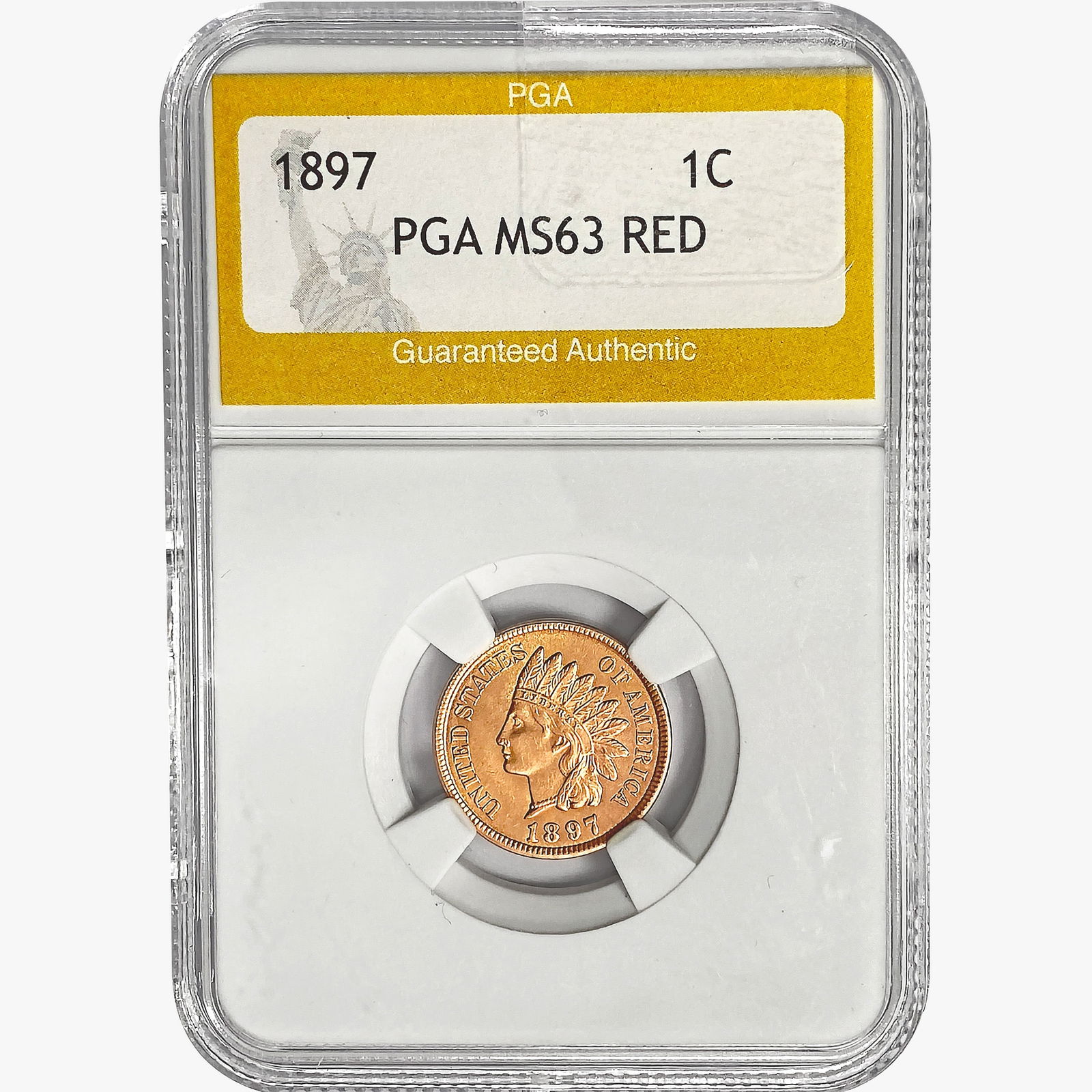 1897 Indian Head Cent PGA MS63 RED (1 of 2)