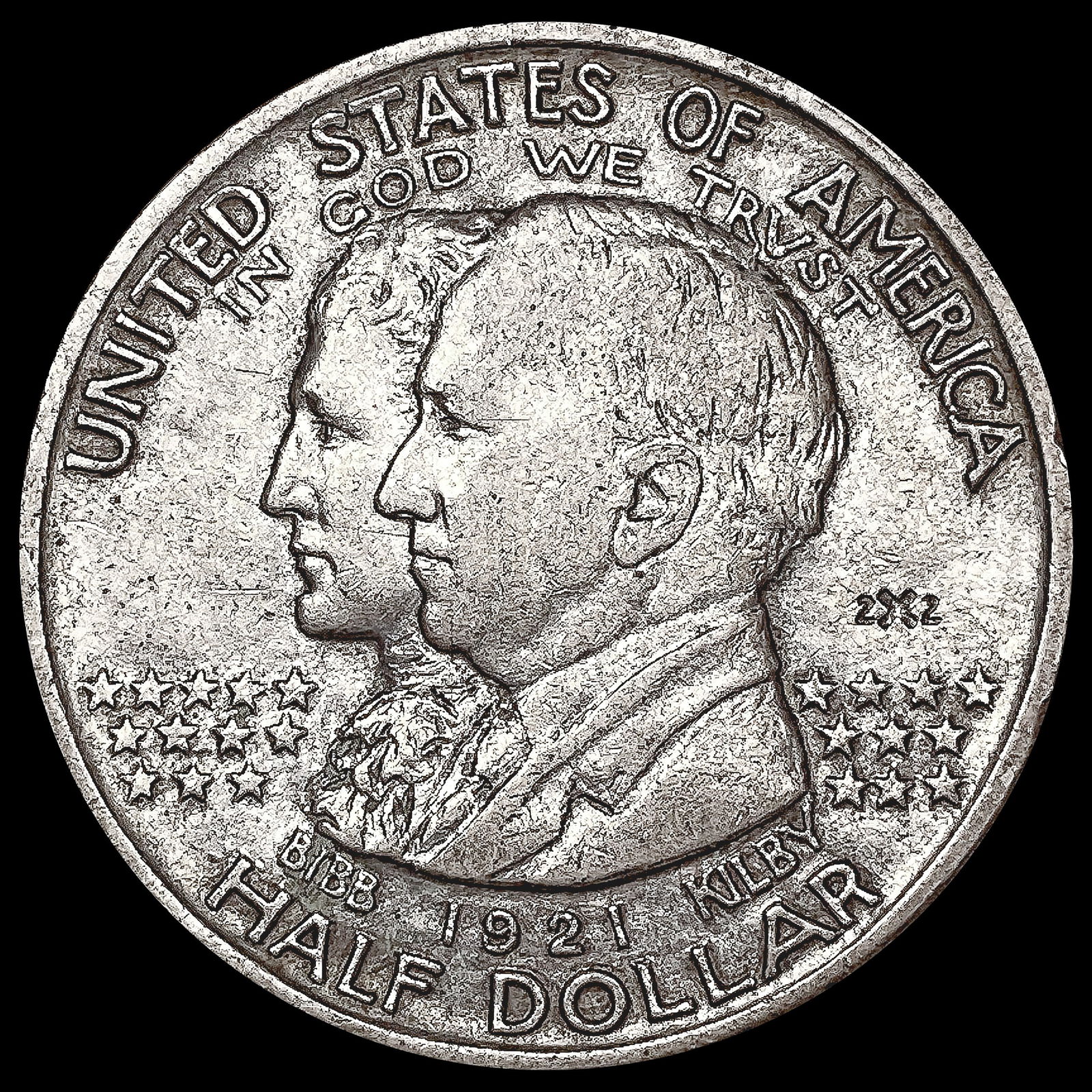 1921 2X2 Alabama Half Dollar LIGHTLY CIRCULATED (1 of 2)