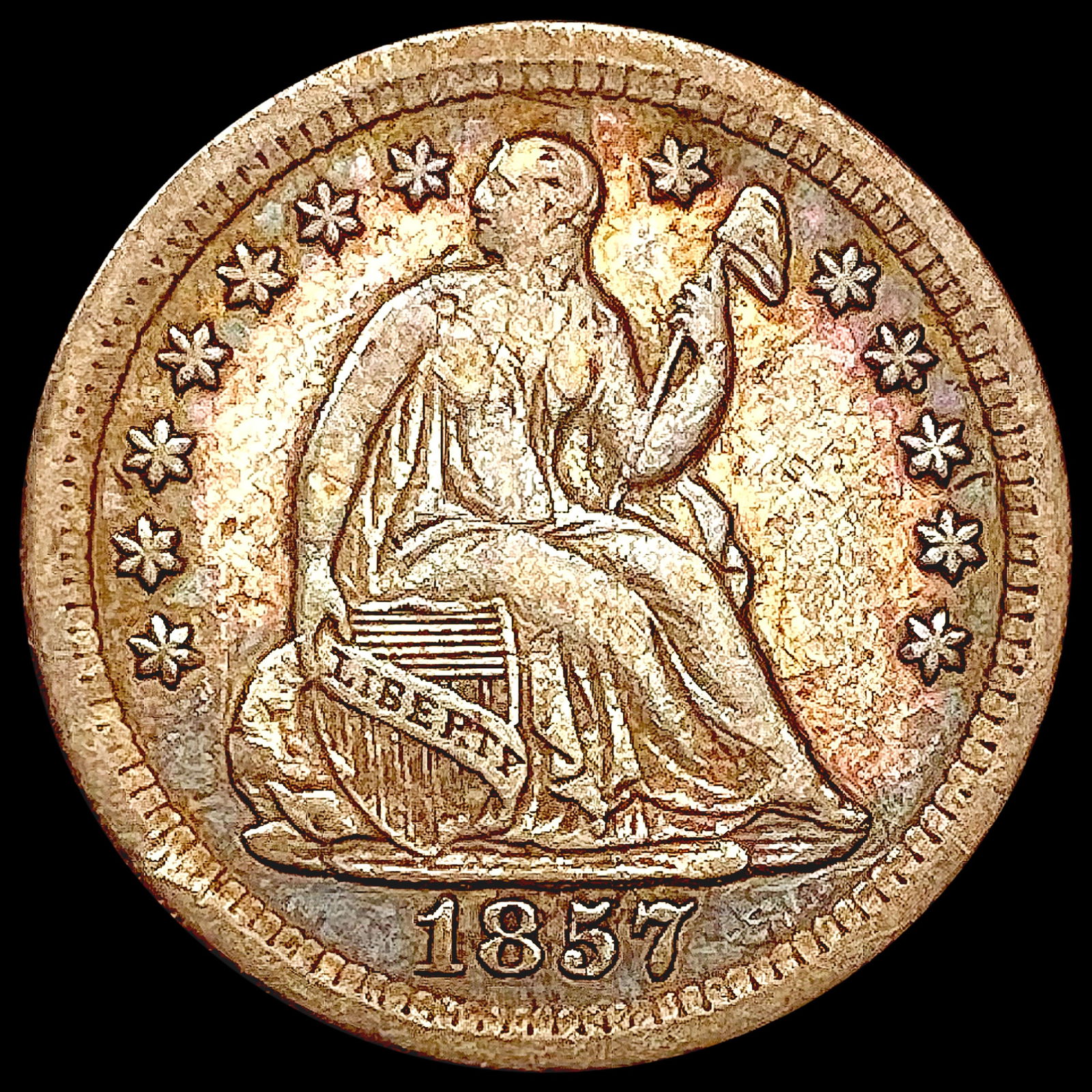 1857-O Seated Liberty Half Dime NEARLY UNCIRCULATE (1 of 2)