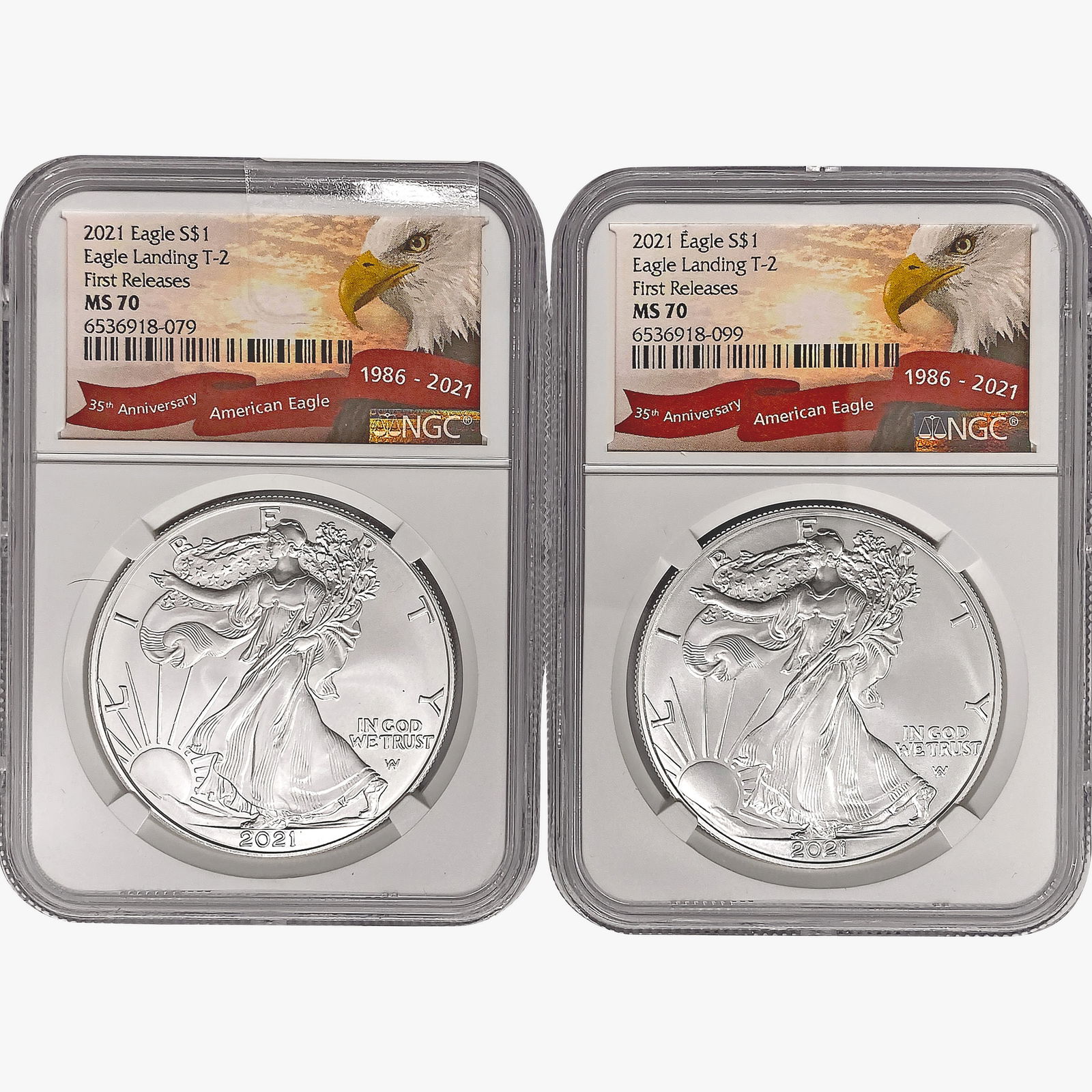 [2] 2021 American 1oz Silver Eagles NGC MS70 1st I (1 of 2)