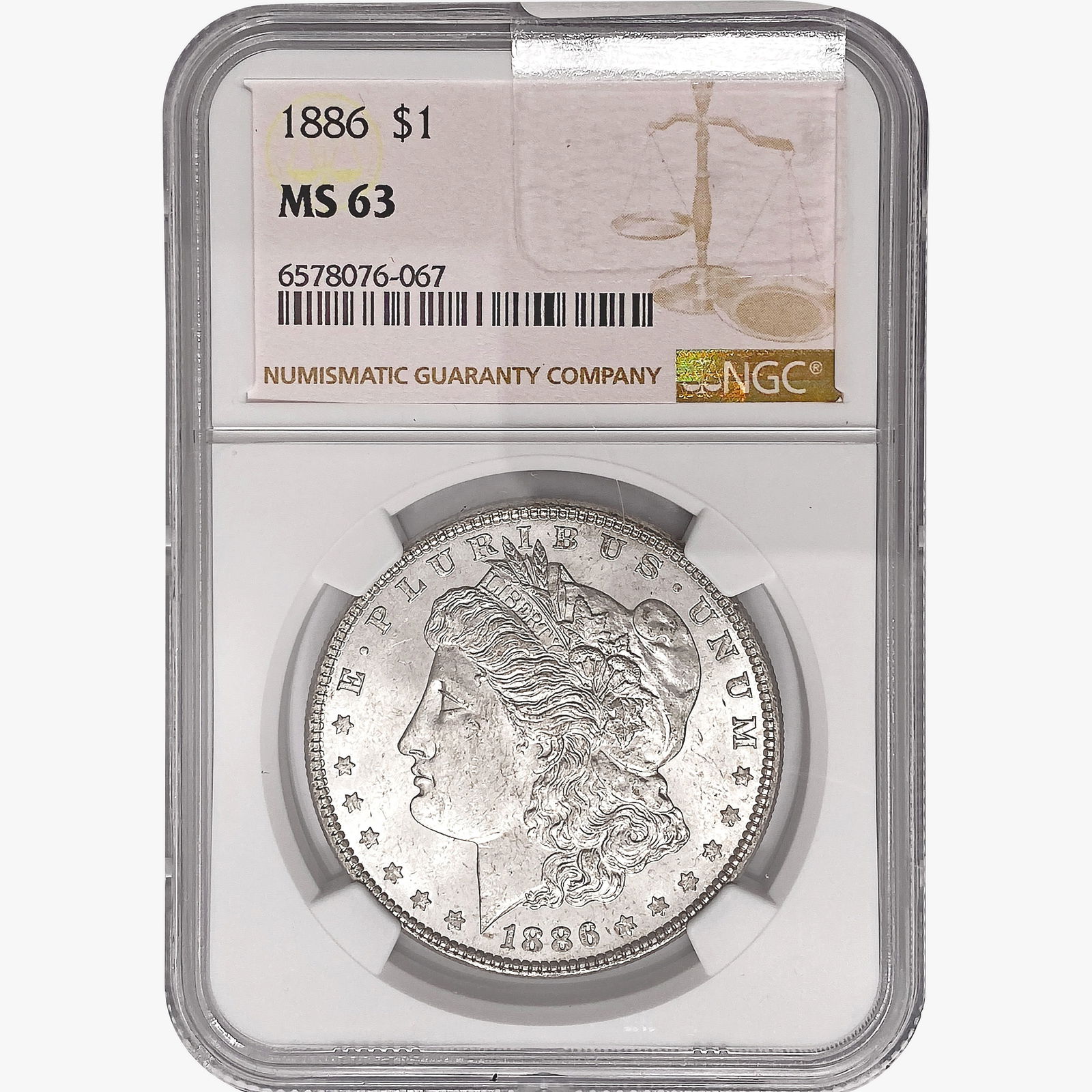 1886 Morgan Silver Dollar NGC MS63 (1 of 2)