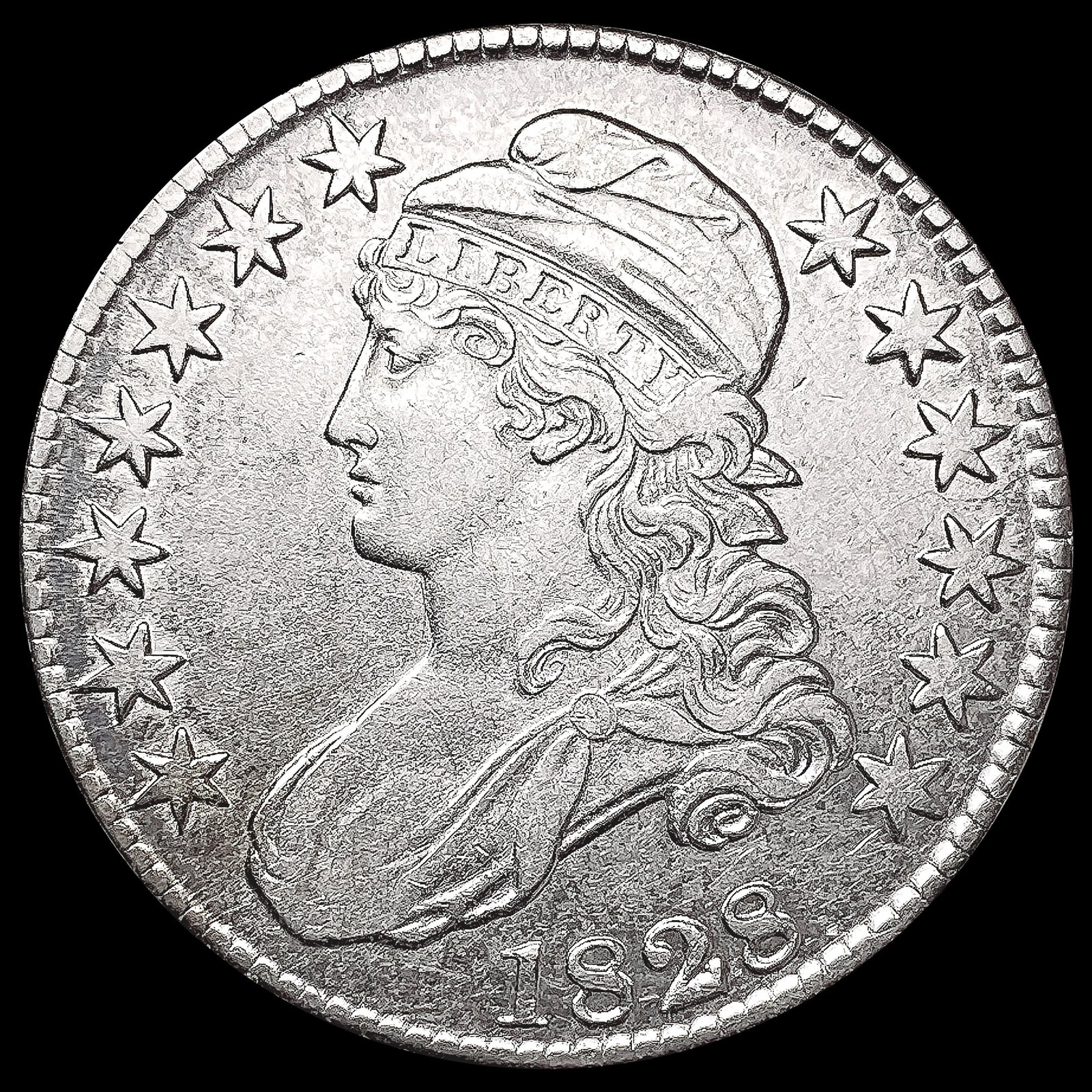 1828 Capped Bust Half Dollar CLOSELY UNCIRCULATED (1 of 2)
