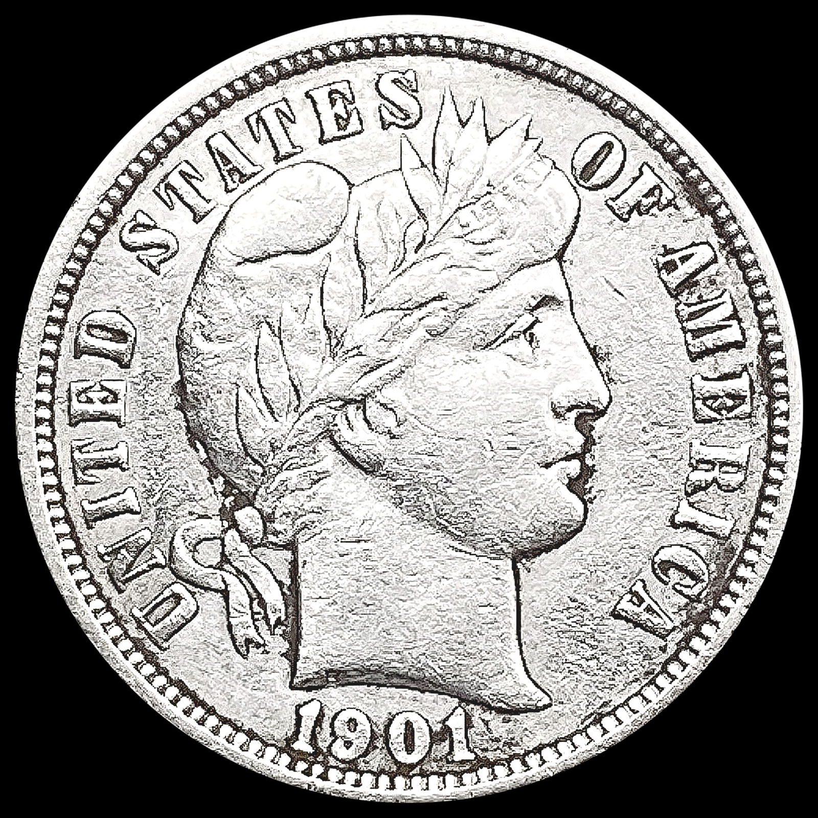 1901-O Barber Dime CLOSELY UNCIRCULATED (1 of 2)