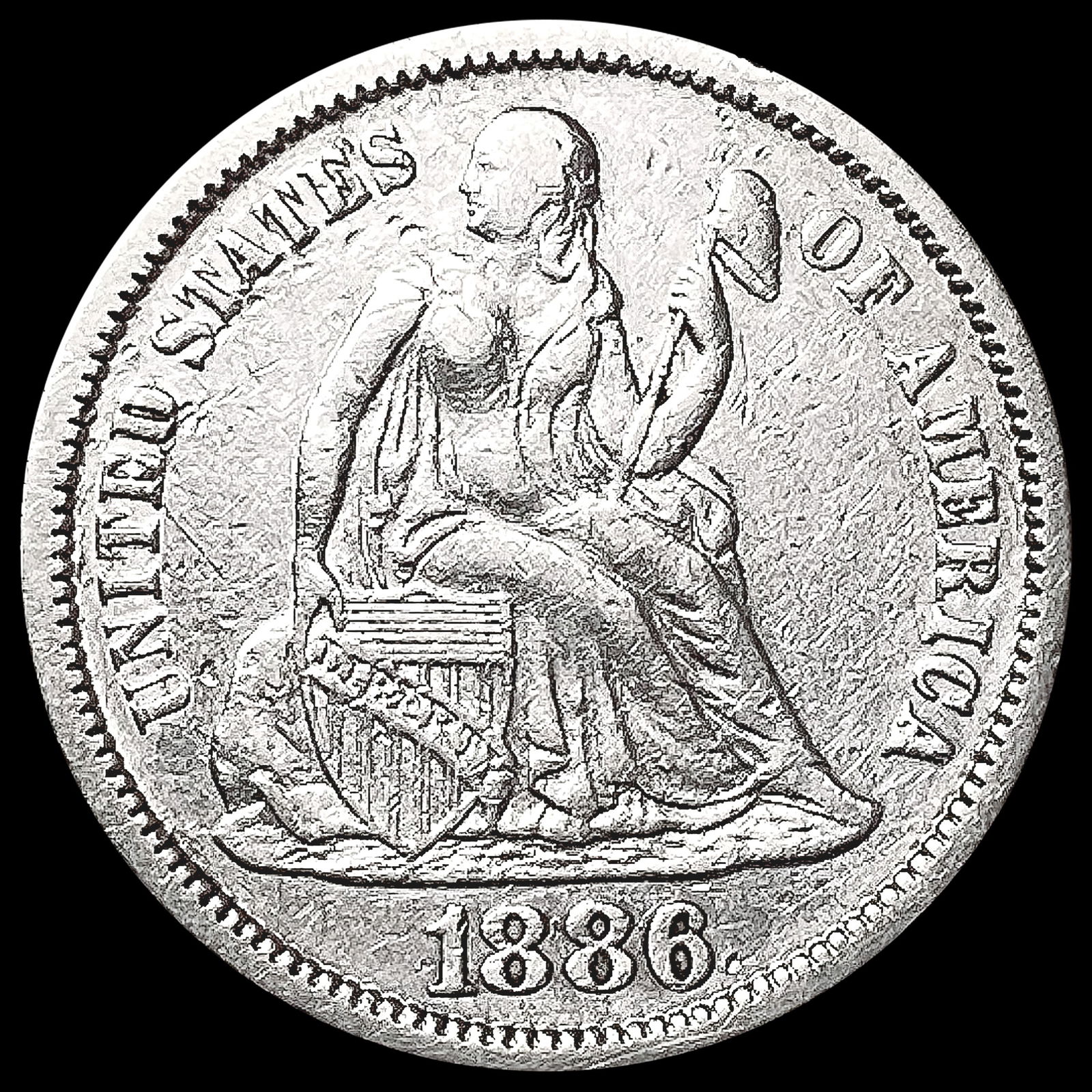 1886 Seated Liberty Dime CLOSELY UNCIRCULATED (1 of 2)