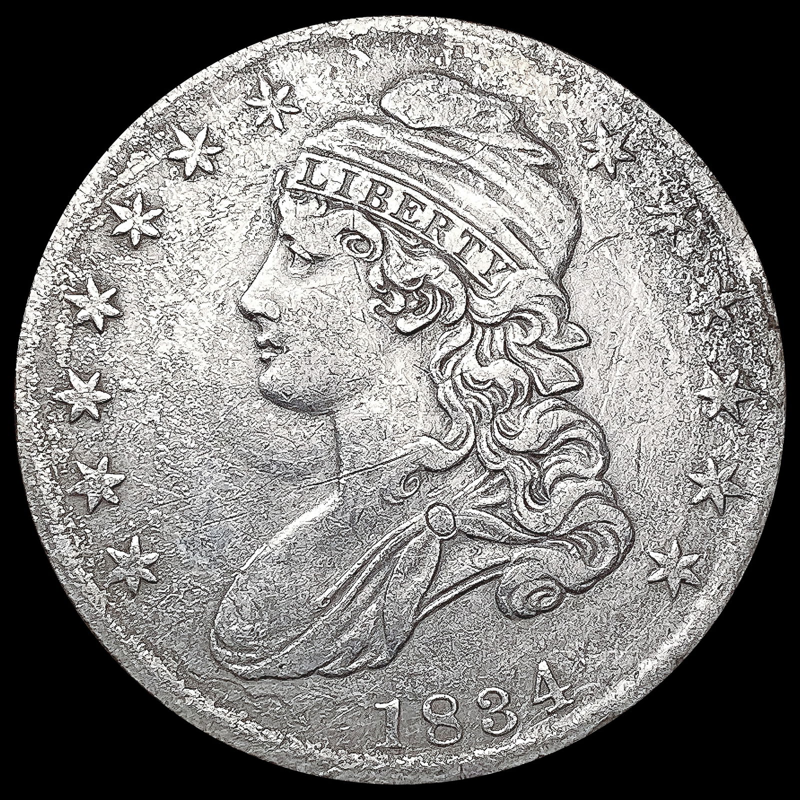 1834 Capped Bust Half Dollar LIGHTLY CIRCULATED (1 of 2)