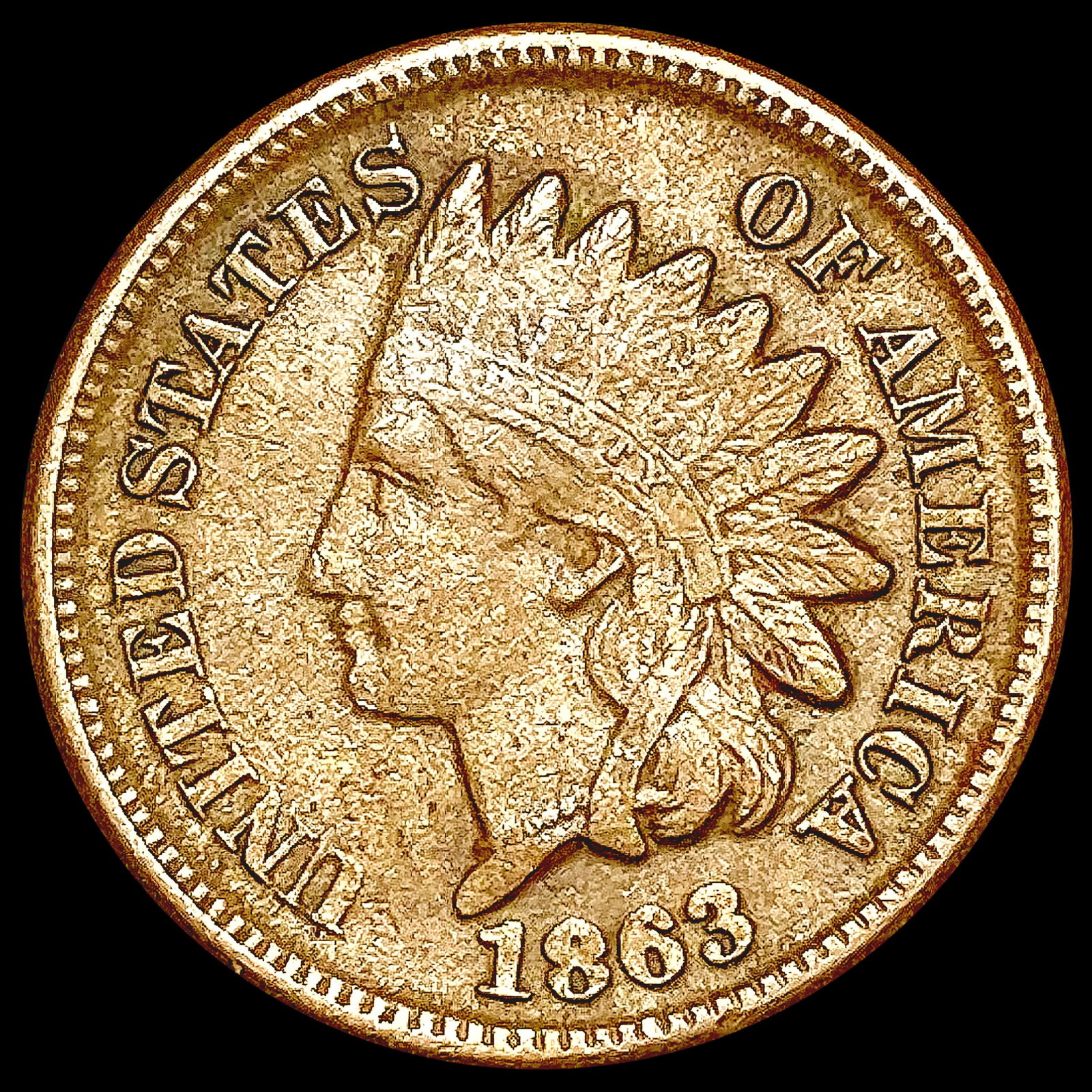 1863 Indian Head Cent CLOSELY UNCIRCULATED (1 of 2)