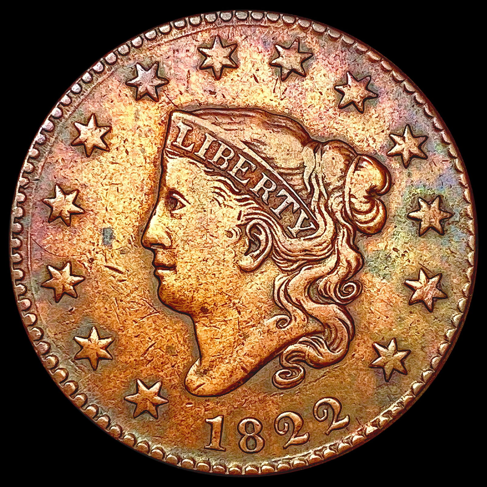 1822 Coronet Head Large Cent LIGHTLY CIRCULATED (1 of 2)